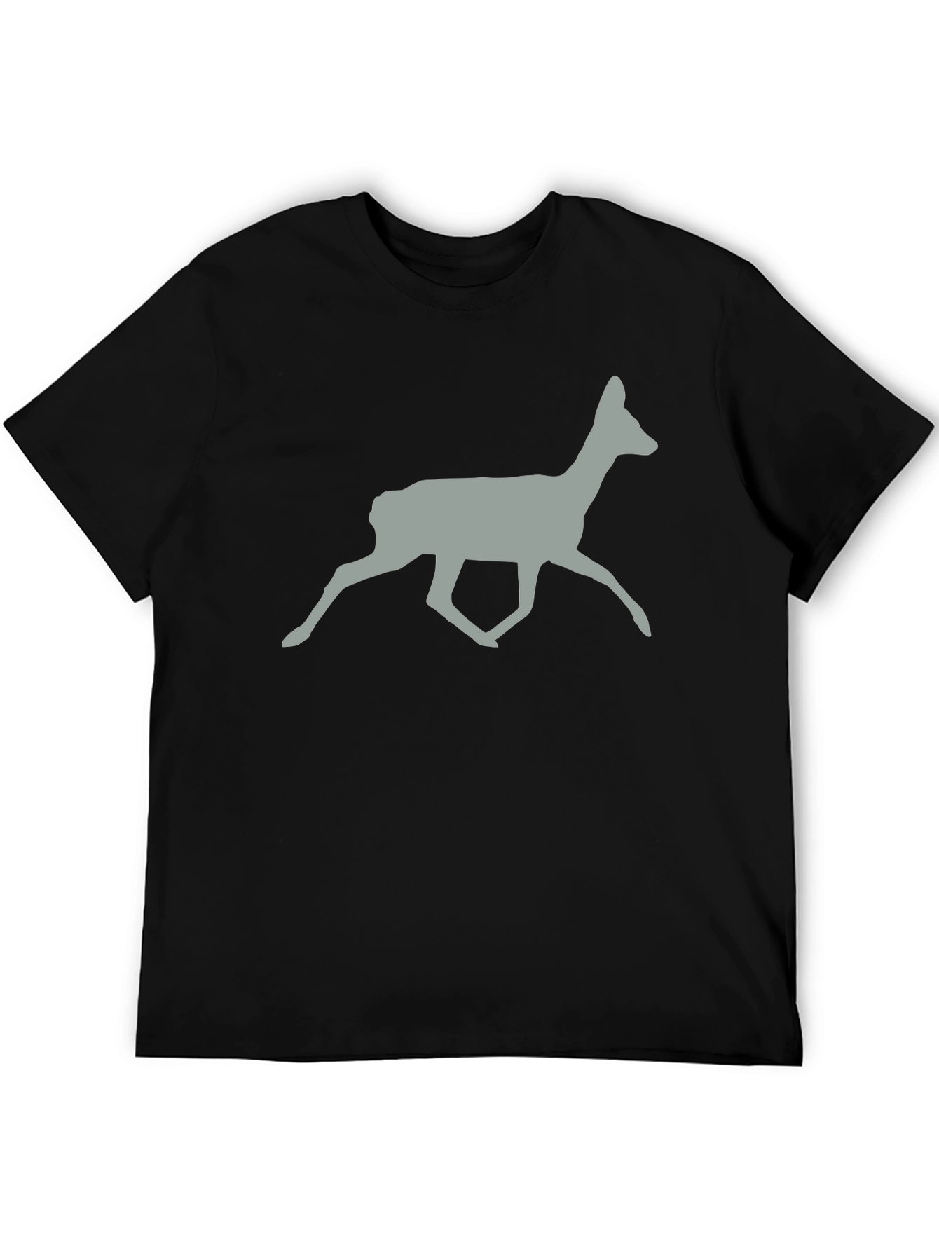 Deer Silhouette Graphic Tee - Black