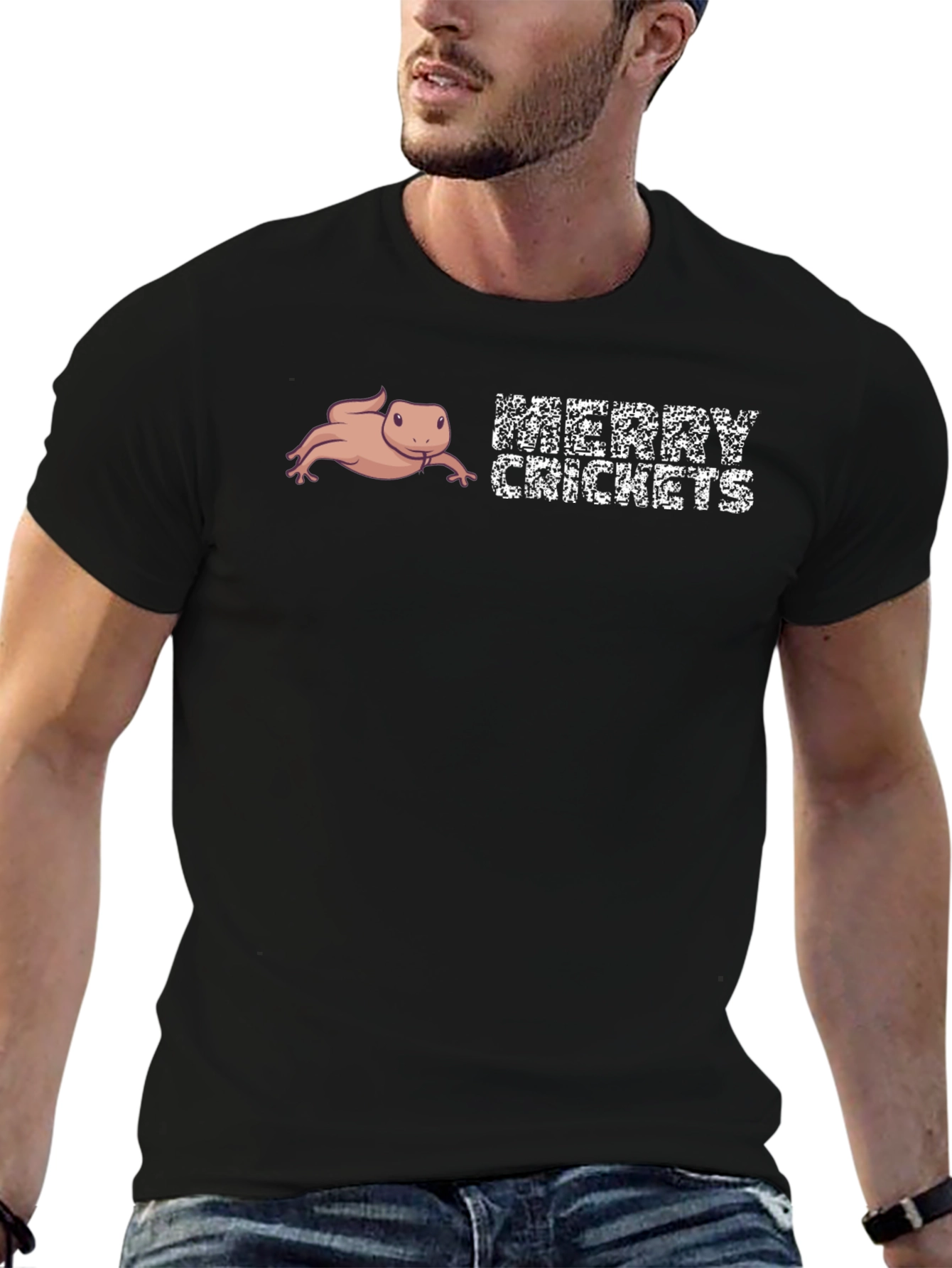 Merry Crickets T-Shirt Axolotl Funny Humor Novelty