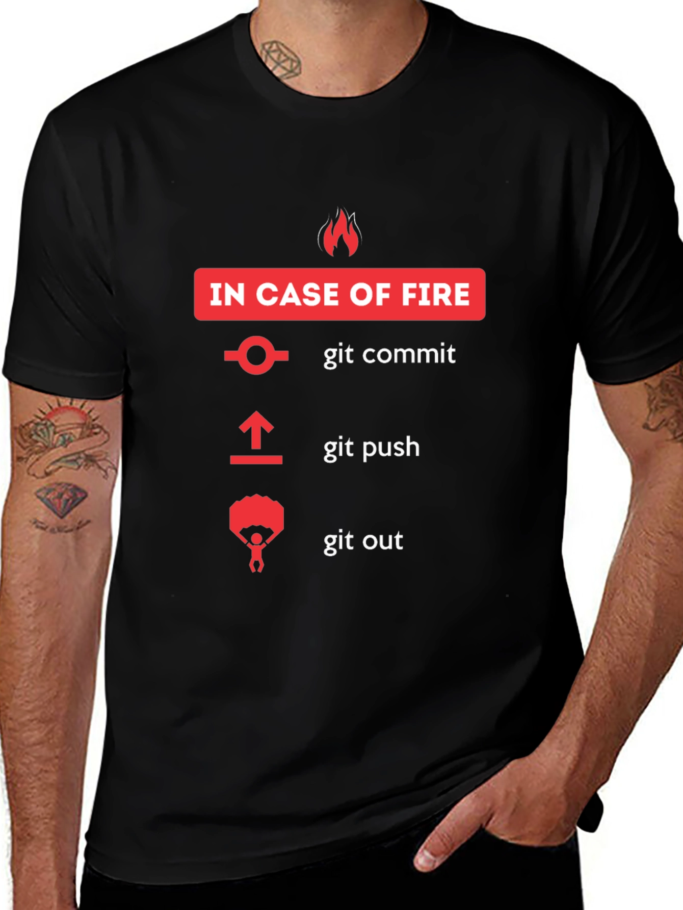 Git Fire T-Shirt - Programmer Humor