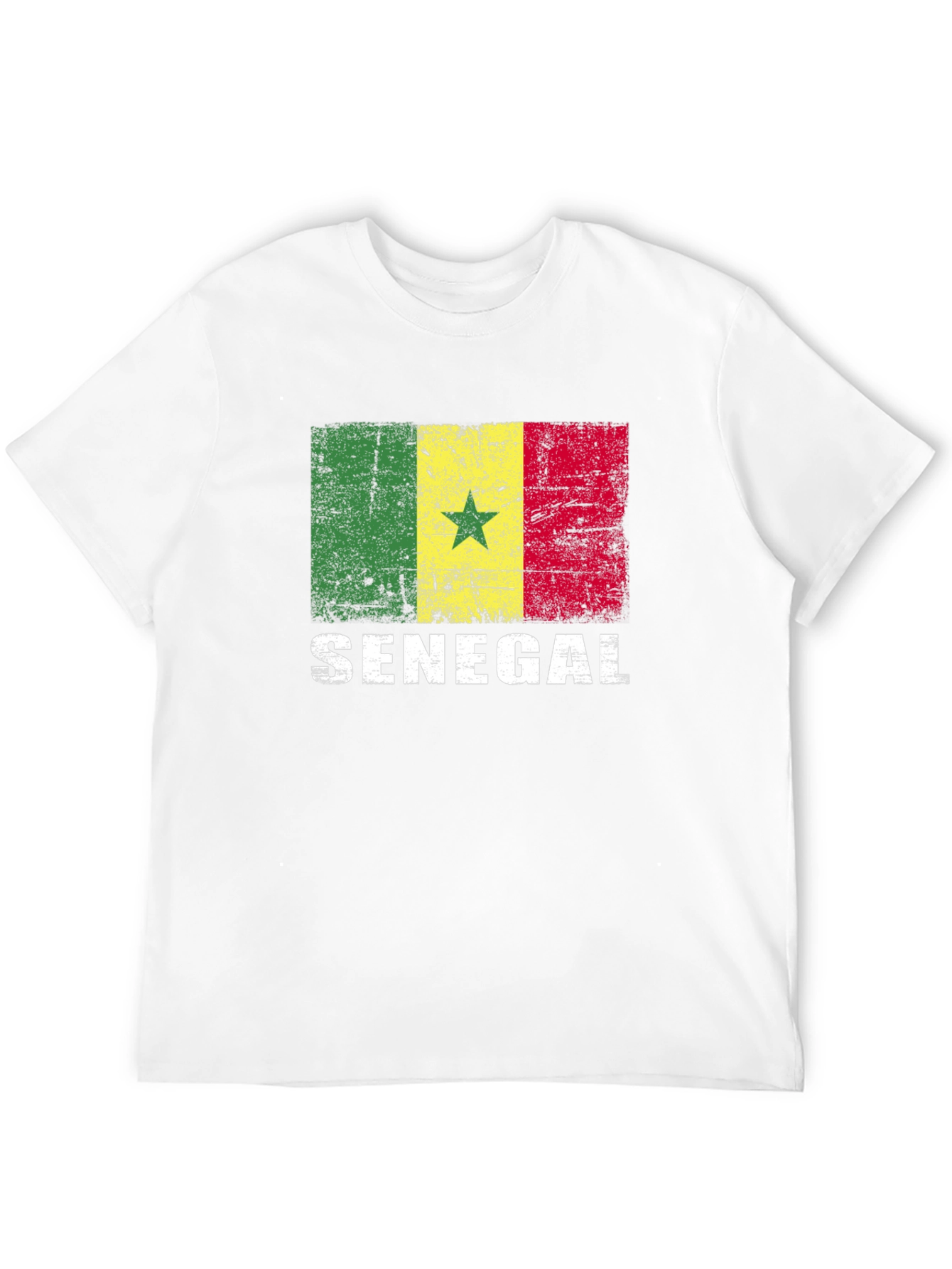 Senegal Flag T-Shirt - Distressed Design