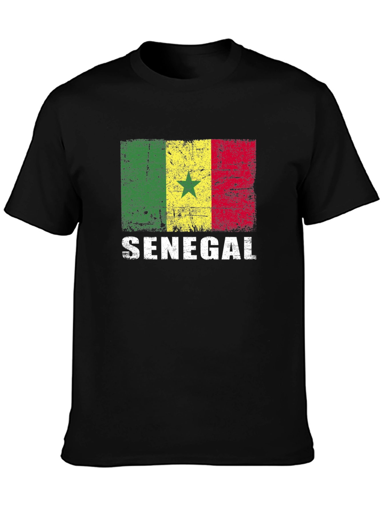 Senegal Flag T-Shirt - Distressed Design