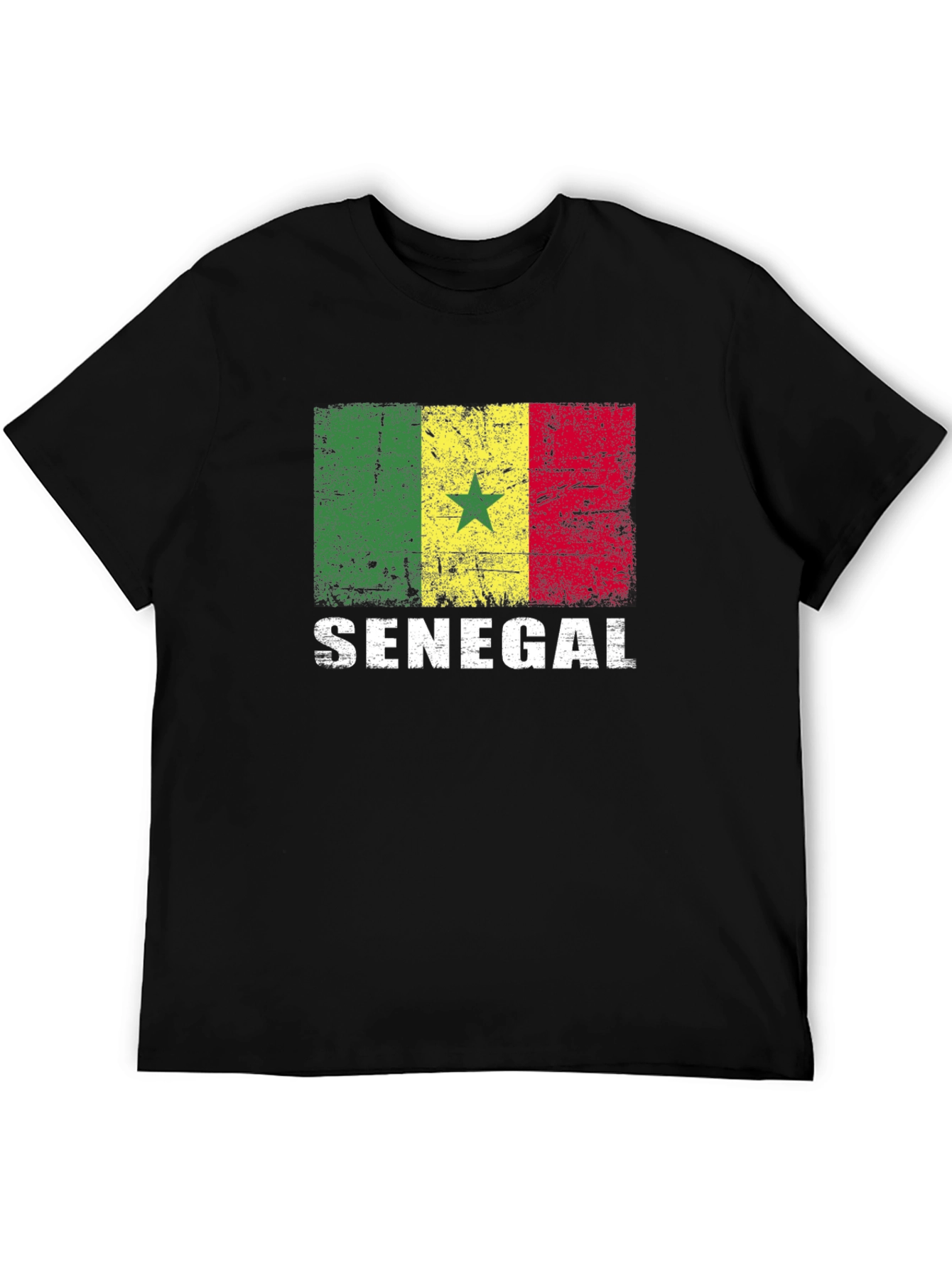 Senegal Flag T-Shirt - Distressed Design
