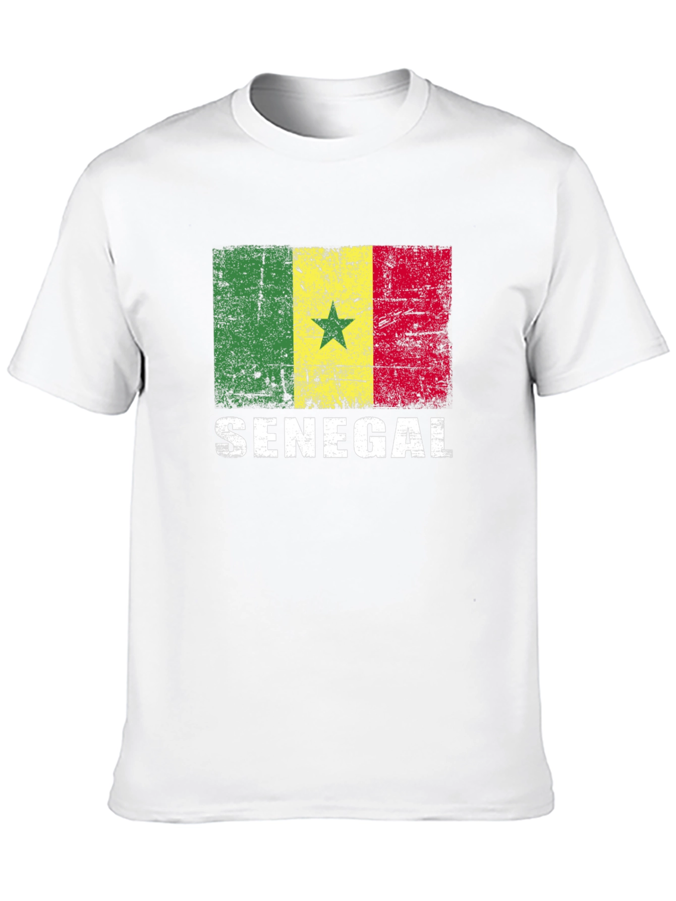 Senegal Flag T-Shirt - Distressed Design