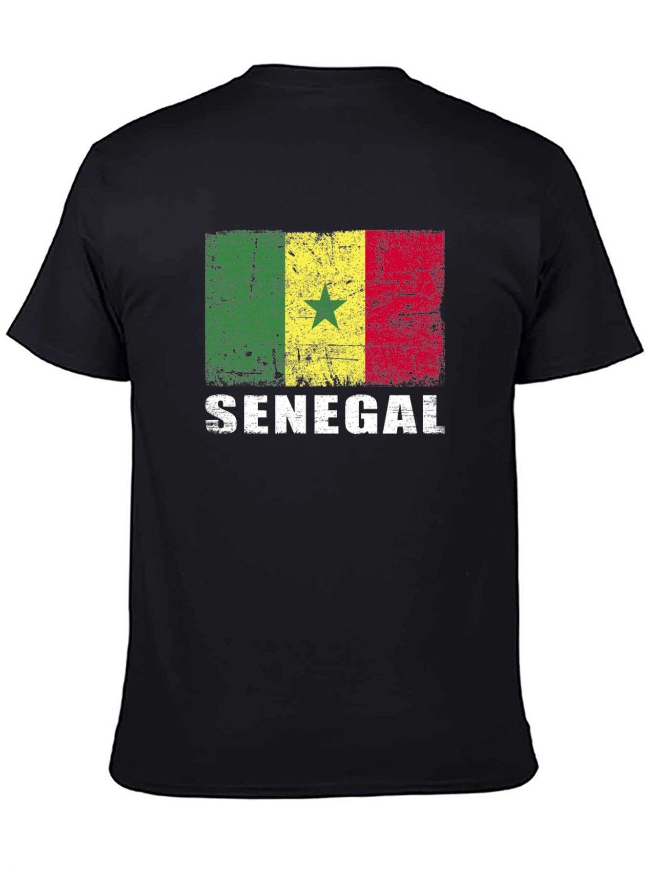 Senegal Flag T-Shirt - Distressed Design