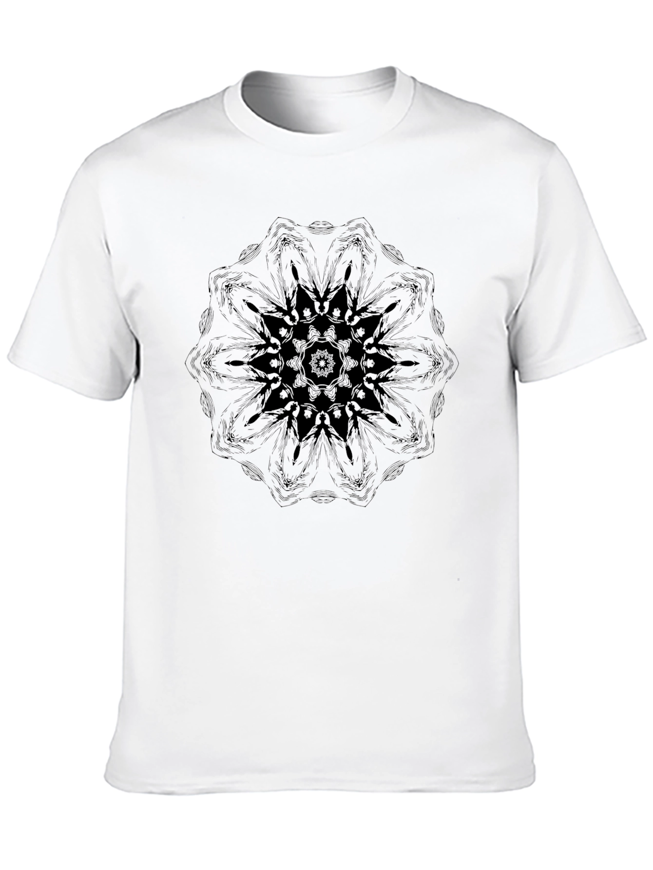 Mens Black Mandala Graphic T-Shirt