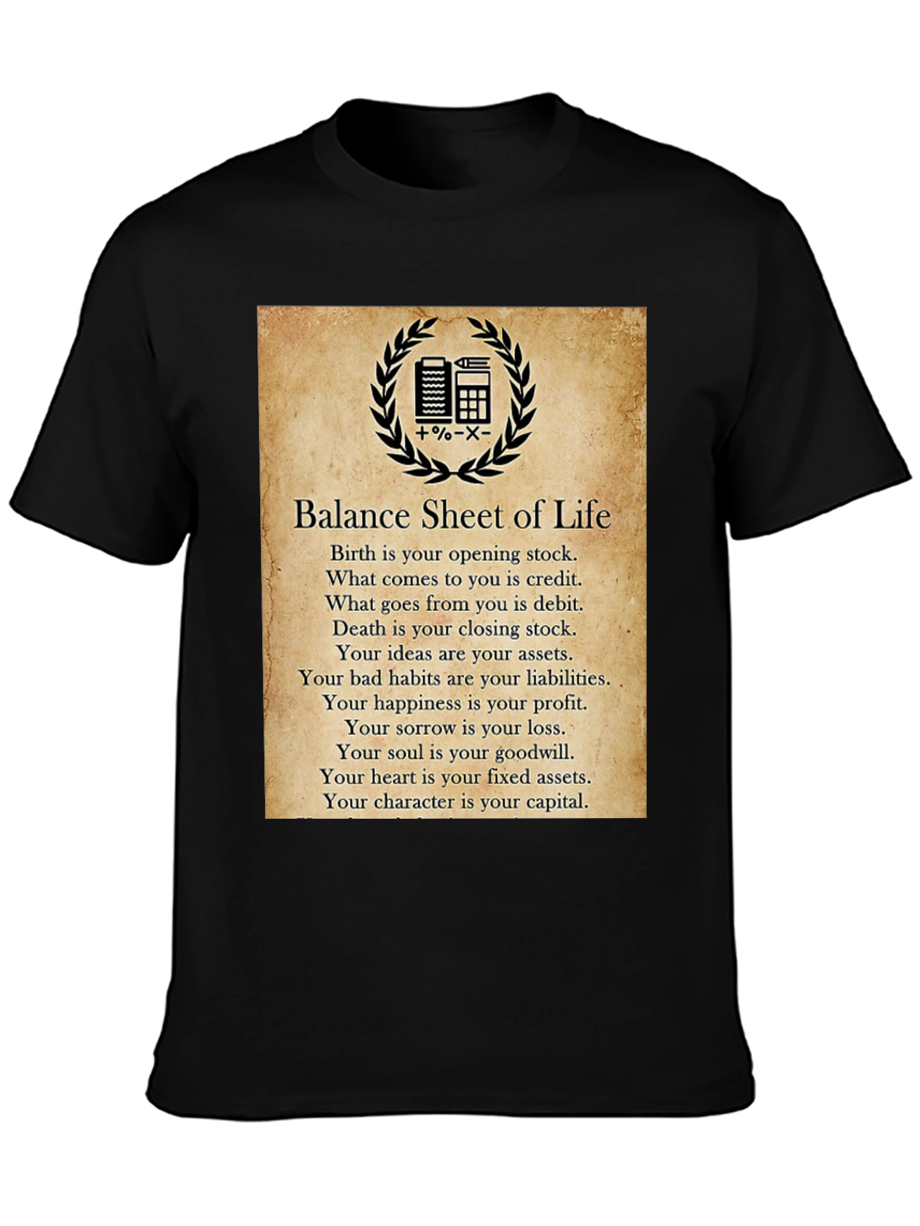 Balance Sheet of Life T-Shirt