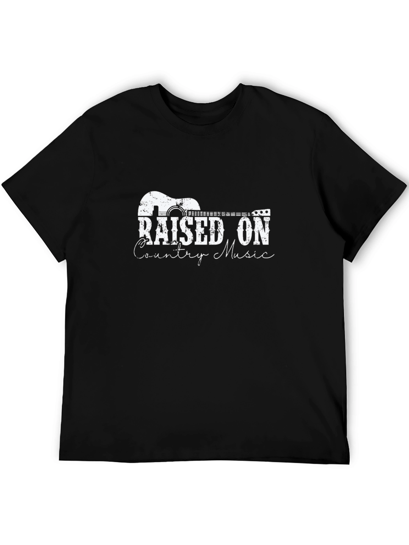 Raised On Country Music T-Shirt - Black