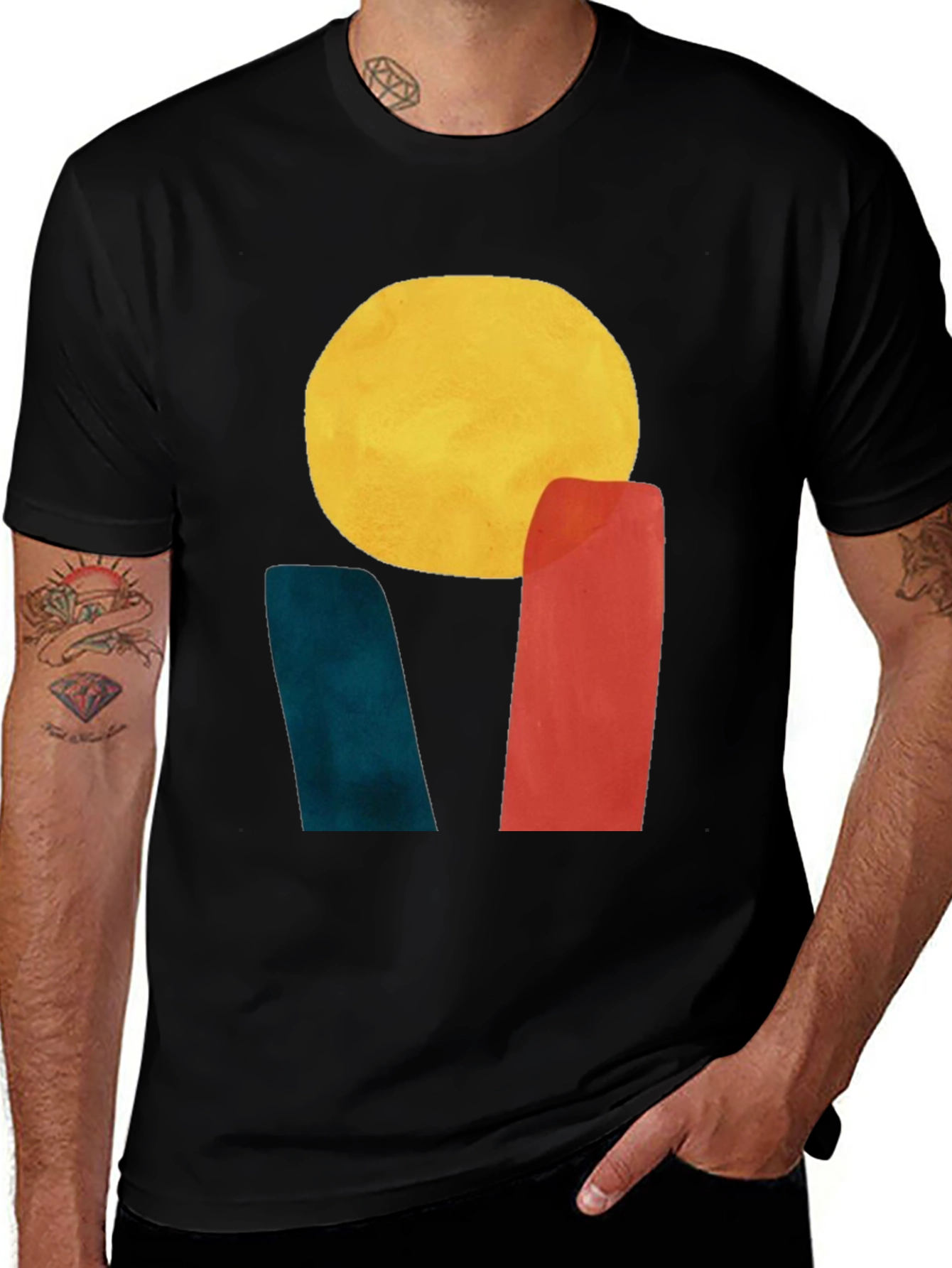 Abstract Sun Graphic Tee - Modern Art T-Shirt