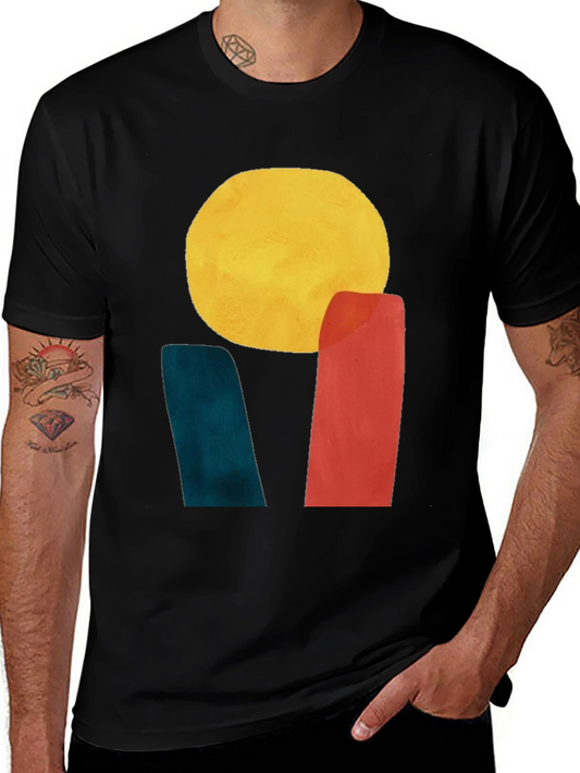 Abstract Sun Graphic Tee - Modern Art T-Shirt