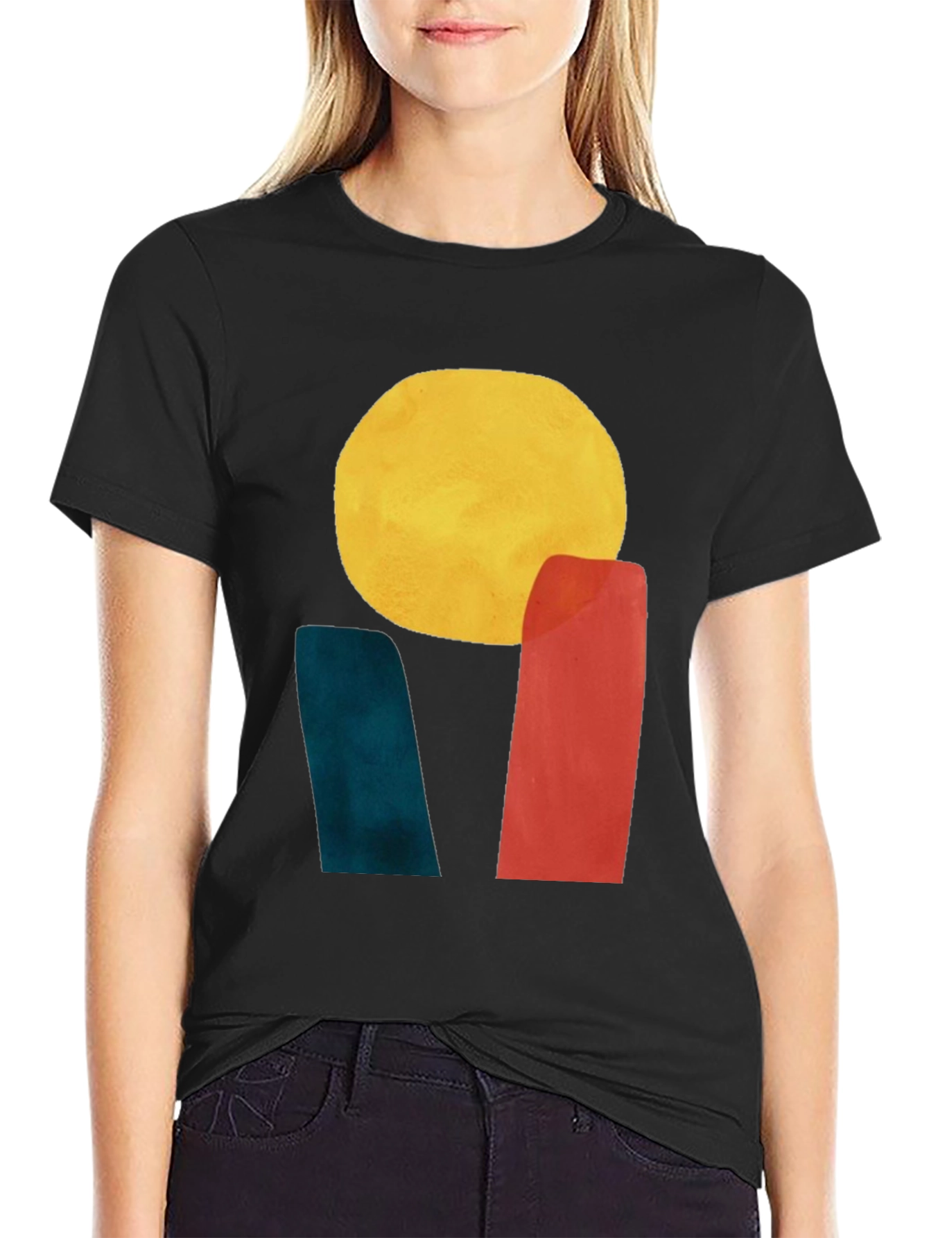 Abstract Sun Graphic Tee - Modern Art T-Shirt