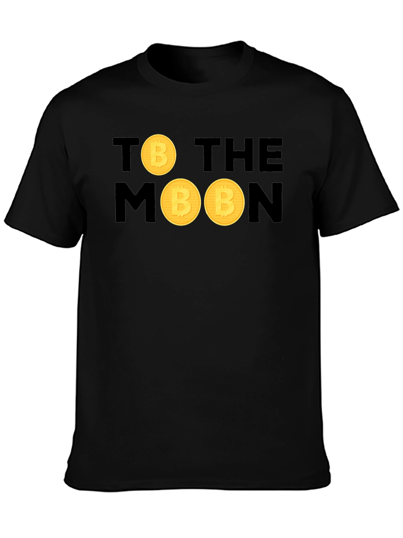 Bitcoin To The Moon Black T-Shirt Crypto