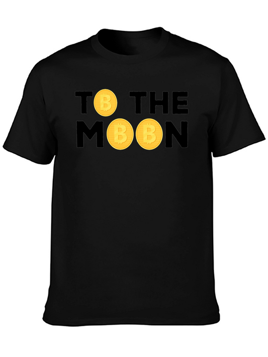Bitcoin To The Moon Black T-Shirt Crypto