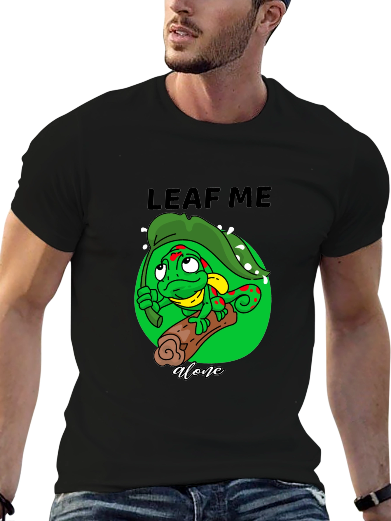 Leaf Me Alone Chameleon T-Shirt
