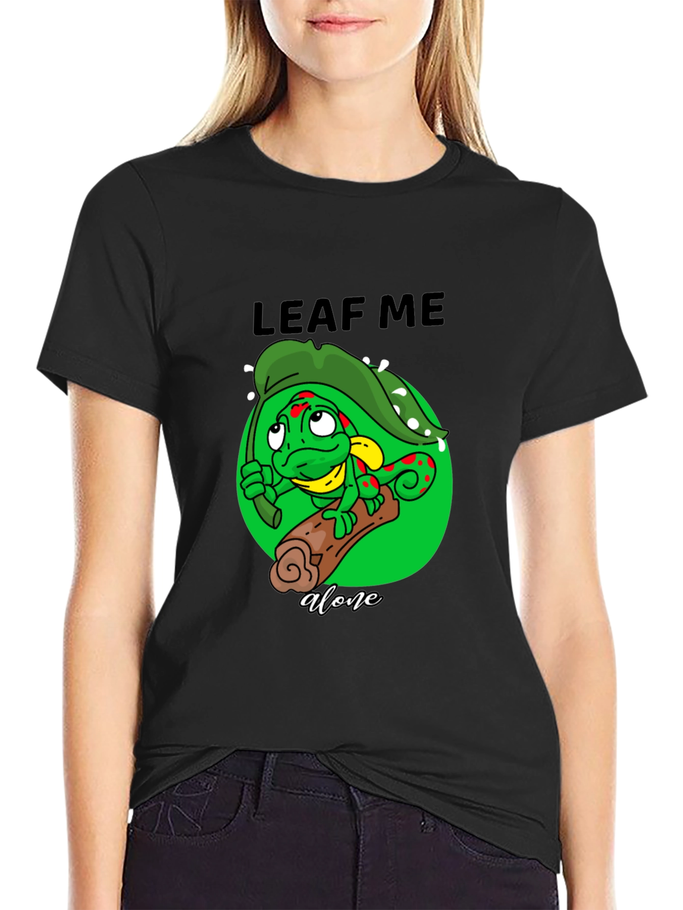 Leaf Me Alone Chameleon T-Shirt