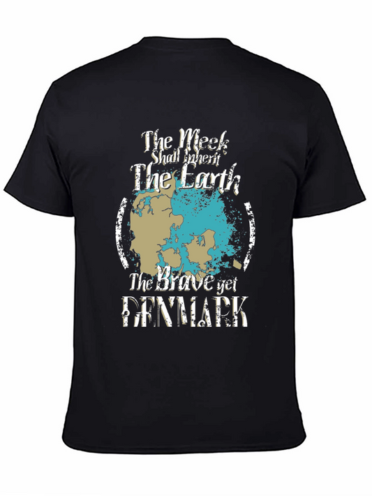 Denmark Map T-Shirt - The Meek Shall Inherit The Earth Graphic Tee