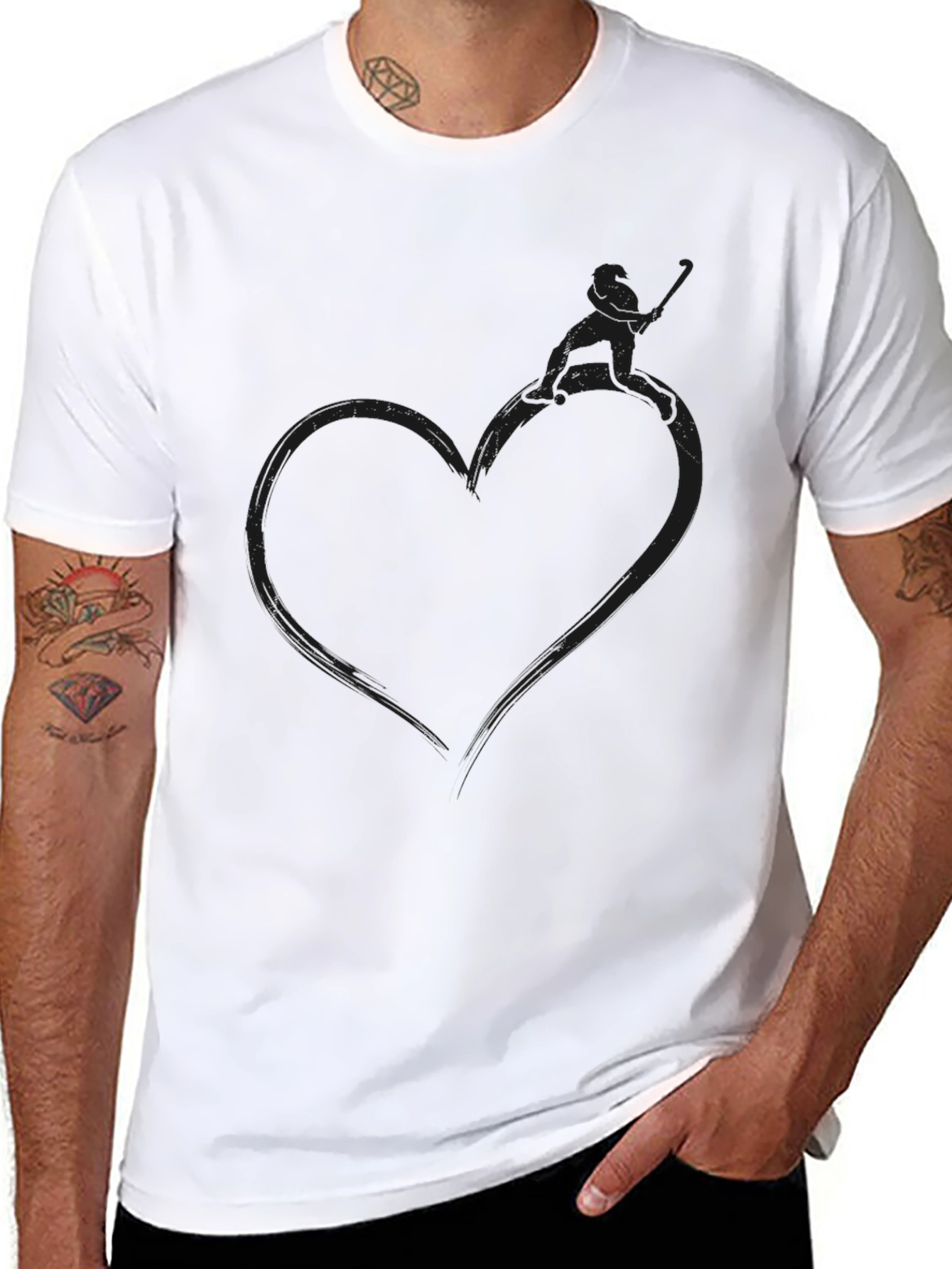 Heart Fisherman Graphic Tee - Stylish Comfort