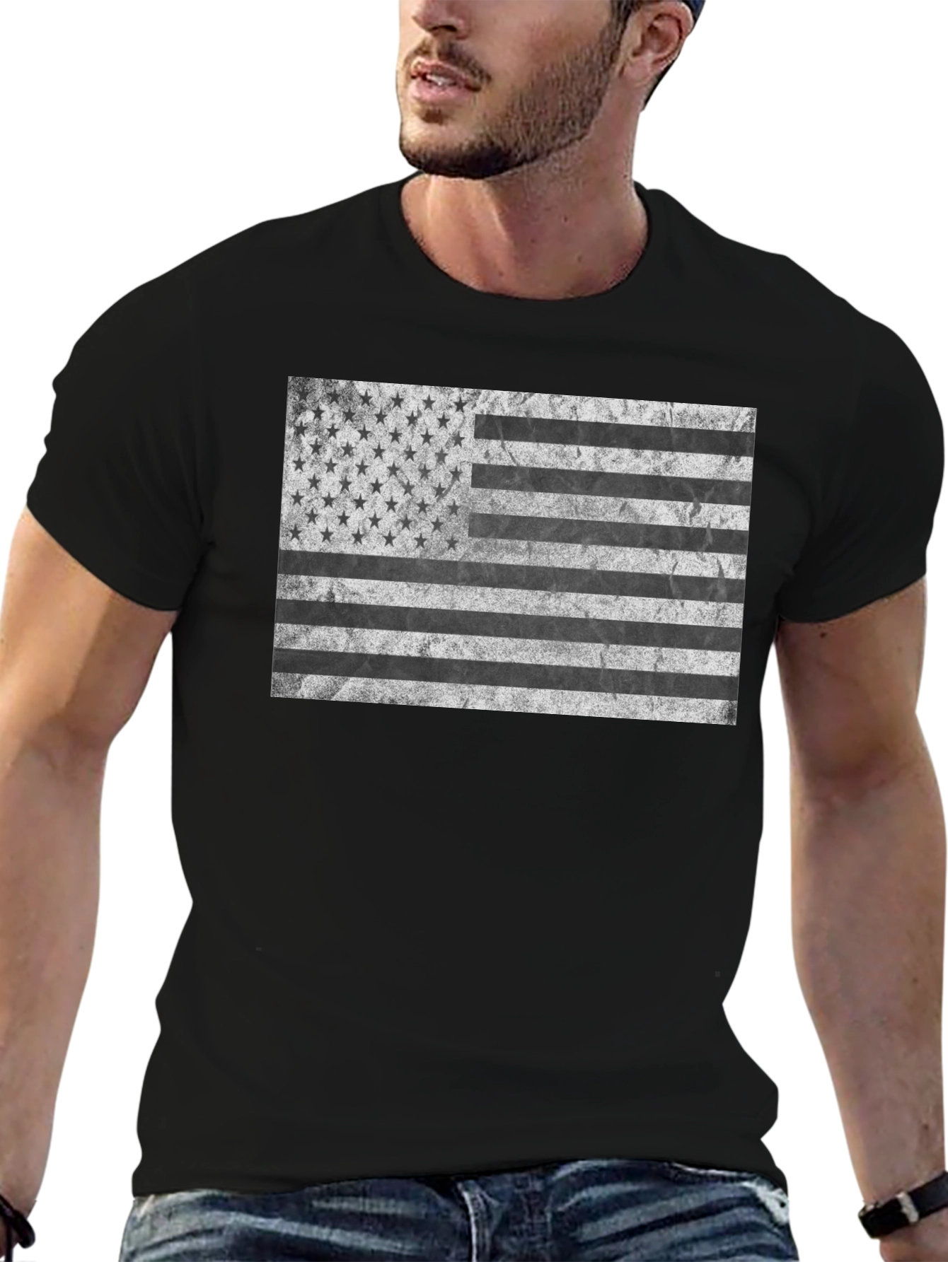 Distressed American Flag Graphic Tee