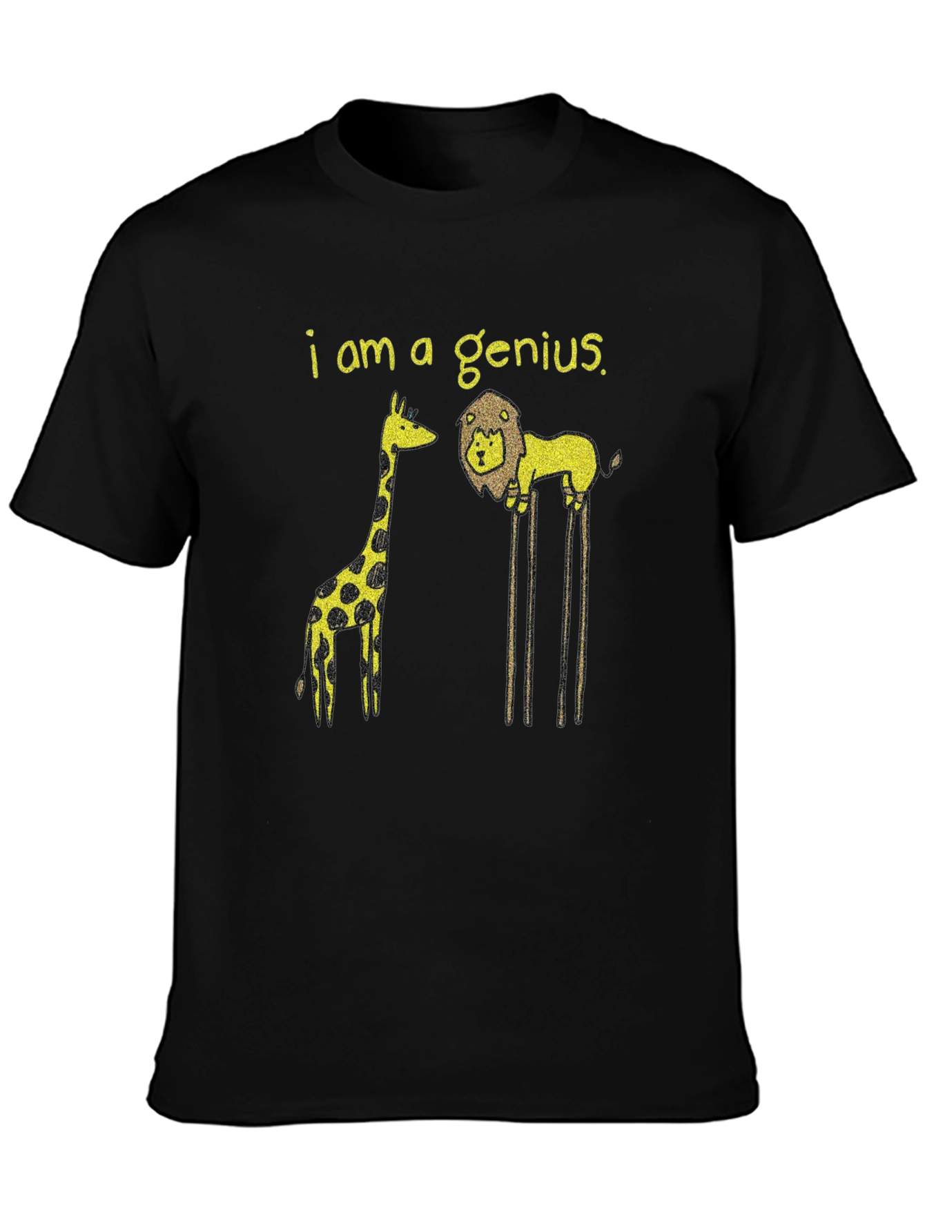 Genius Giraffe & Lion Graphic T-Shirt