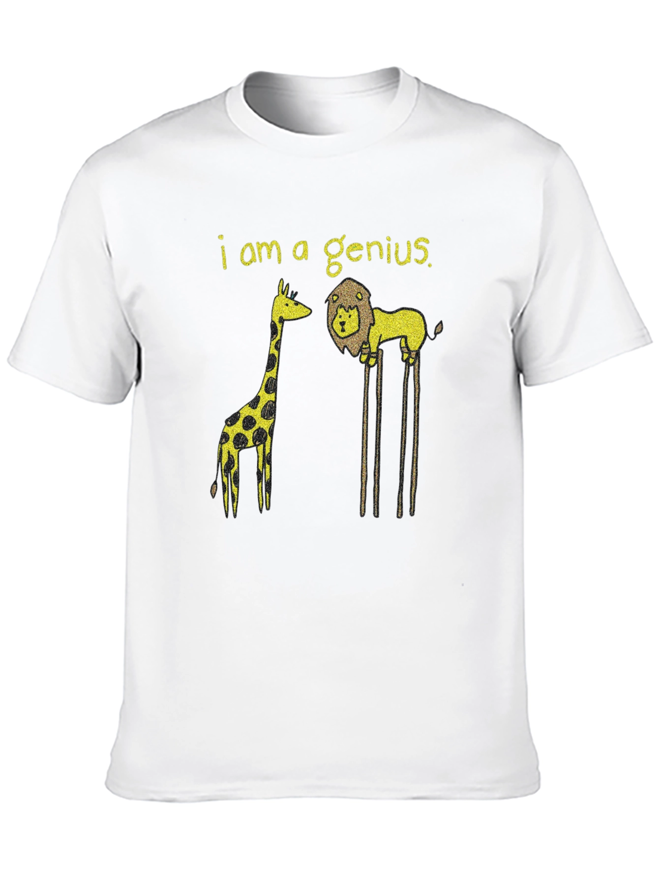 Genius Giraffe & Lion Graphic T-Shirt