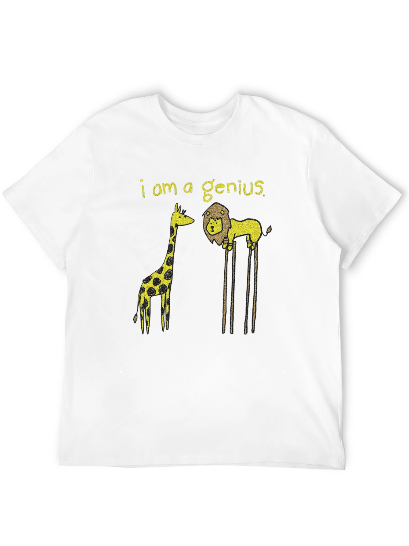 Genius Giraffe & Lion Graphic T-Shirt