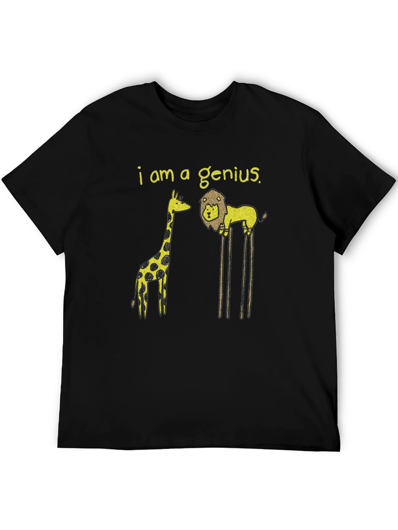 Genius Giraffe & Lion Graphic T-Shirt