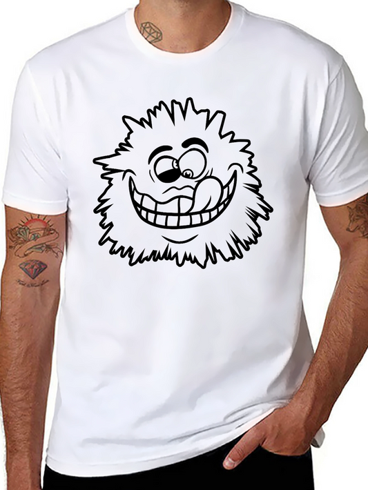 Funny Cartoon Face Black T-Shirt