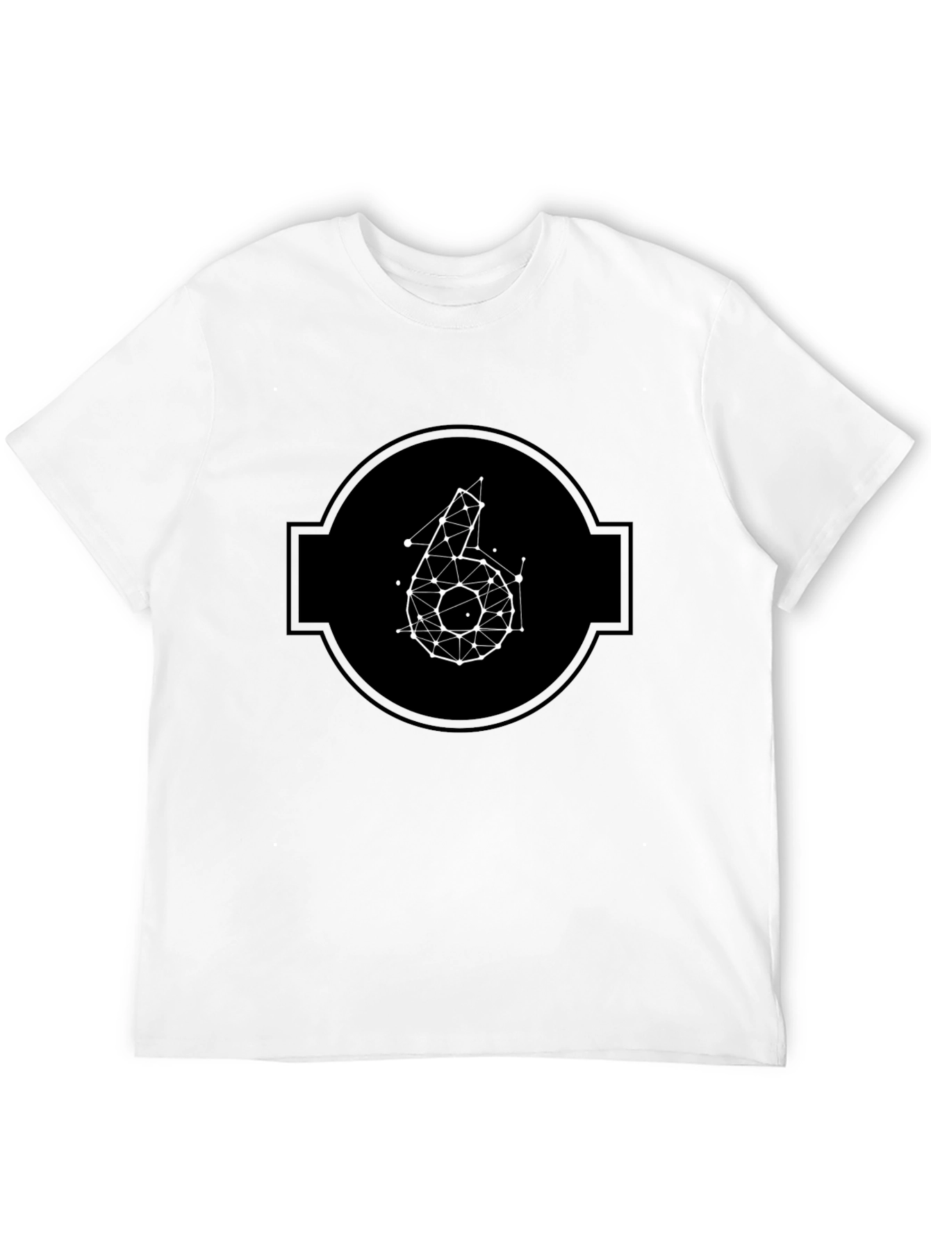 Geometric Number 6 Graphic Tee - Modern Mens T-Shirt