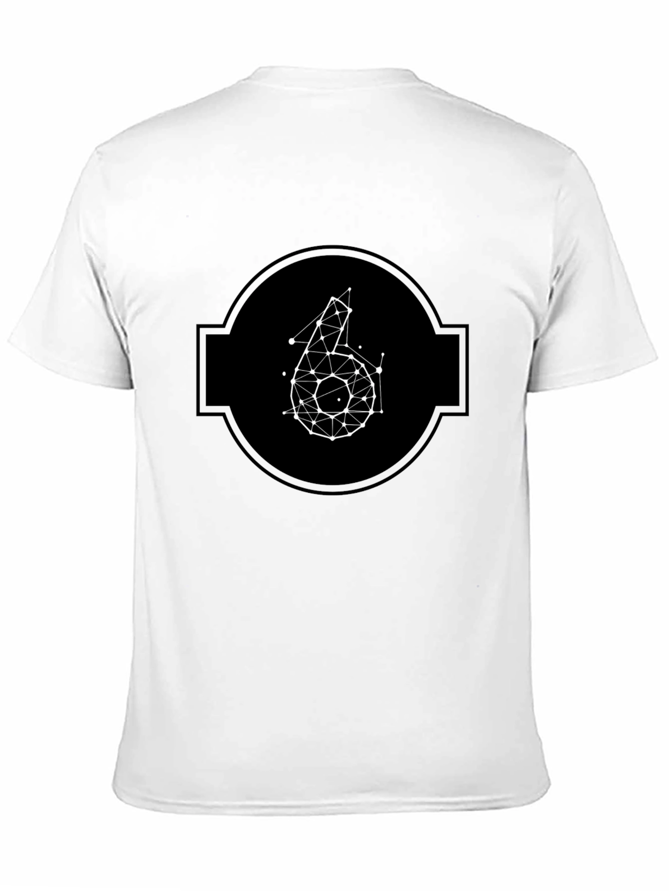 Geometric Number 6 Graphic Tee - Modern Mens T-Shirt