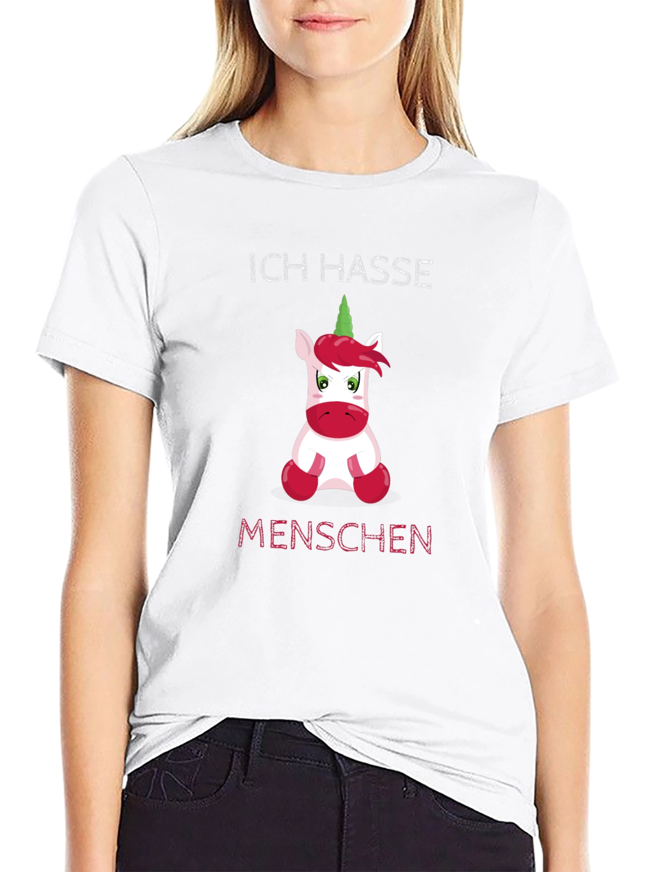 Ich Hasse Menschen Unicorn Graphic T-Shirt