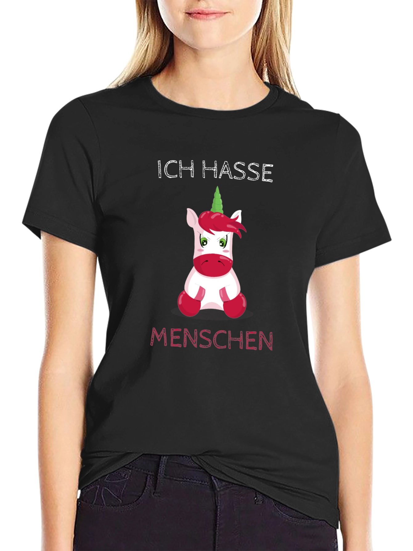 Ich Hasse Menschen Unicorn Graphic T-Shirt