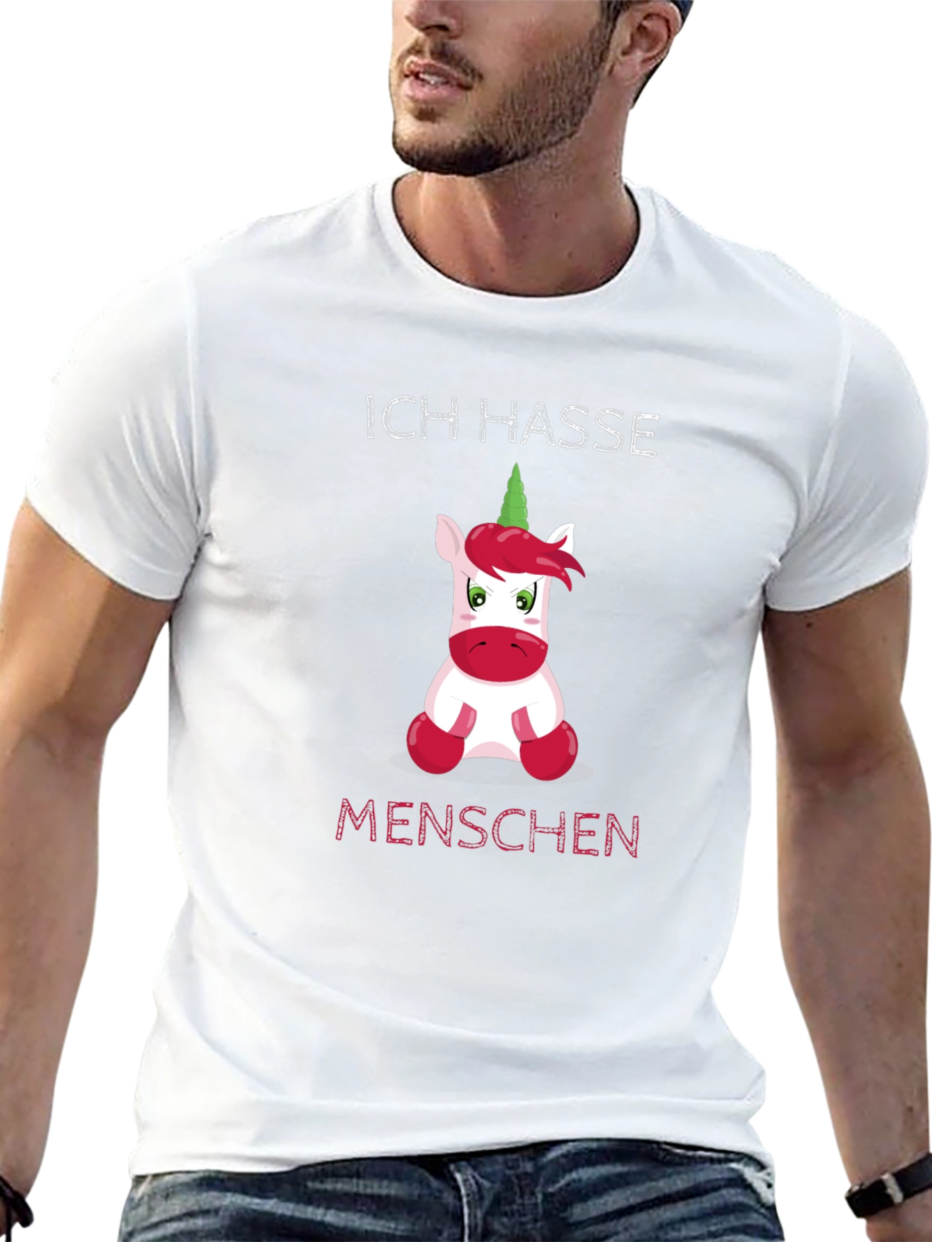 Ich Hasse Menschen Unicorn Graphic T-Shirt