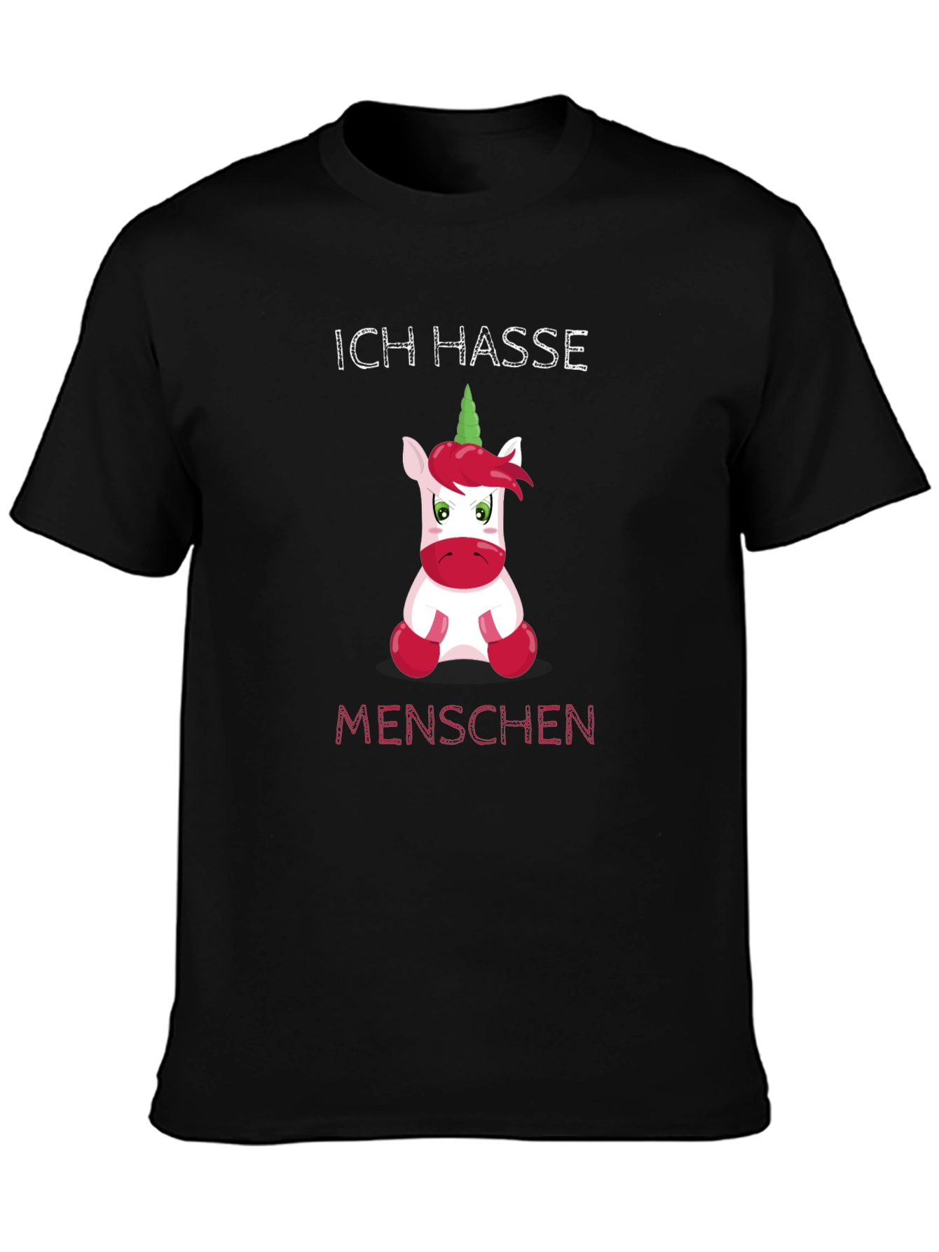 Ich Hasse Menschen Unicorn Graphic T-Shirt