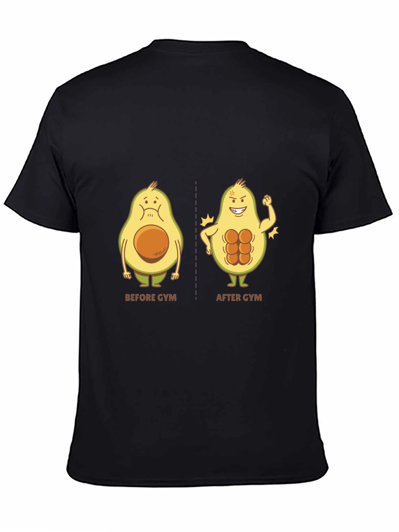 Avocado Gym Humor Graphic Tee - Black