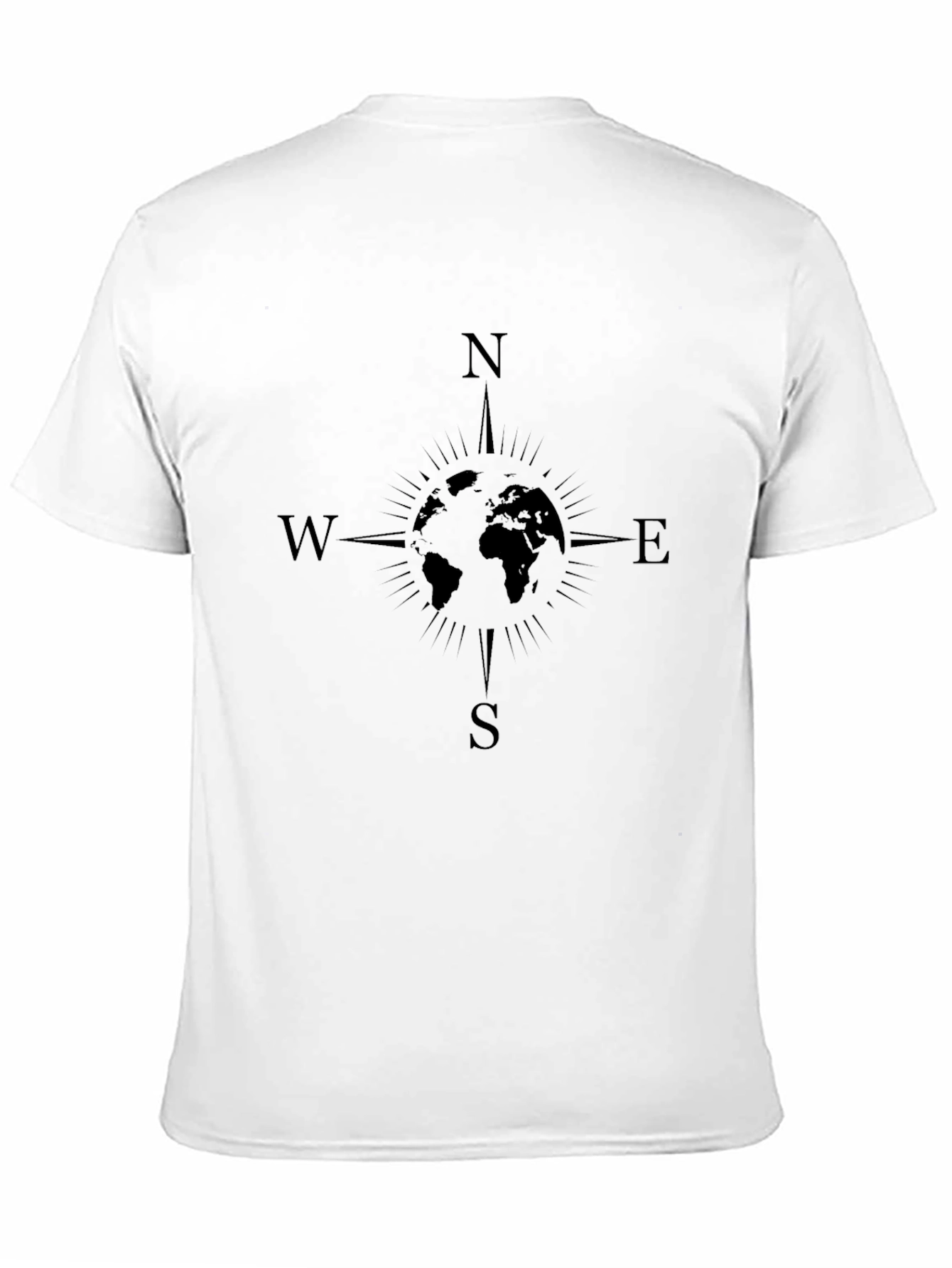 Compass Rose Graphic Tee - Black Cotton Blend