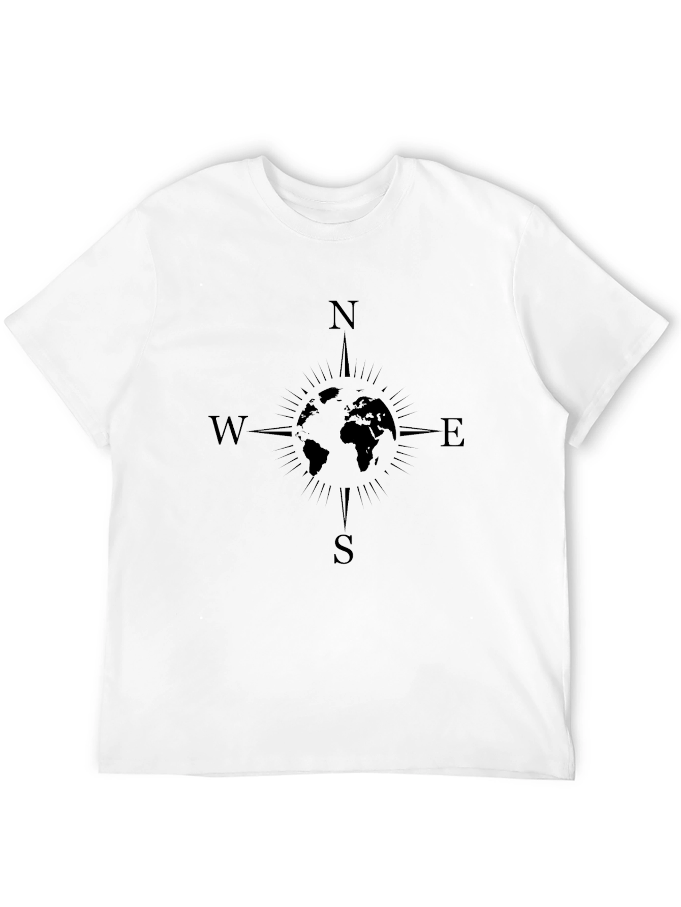 Compass Rose Graphic Tee - Black Cotton Blend