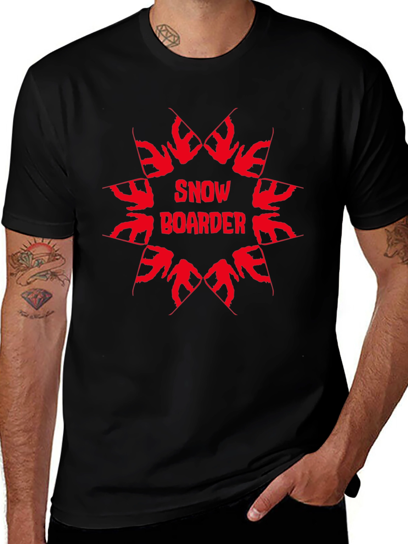 Snowboarder Graphic Tee - Black