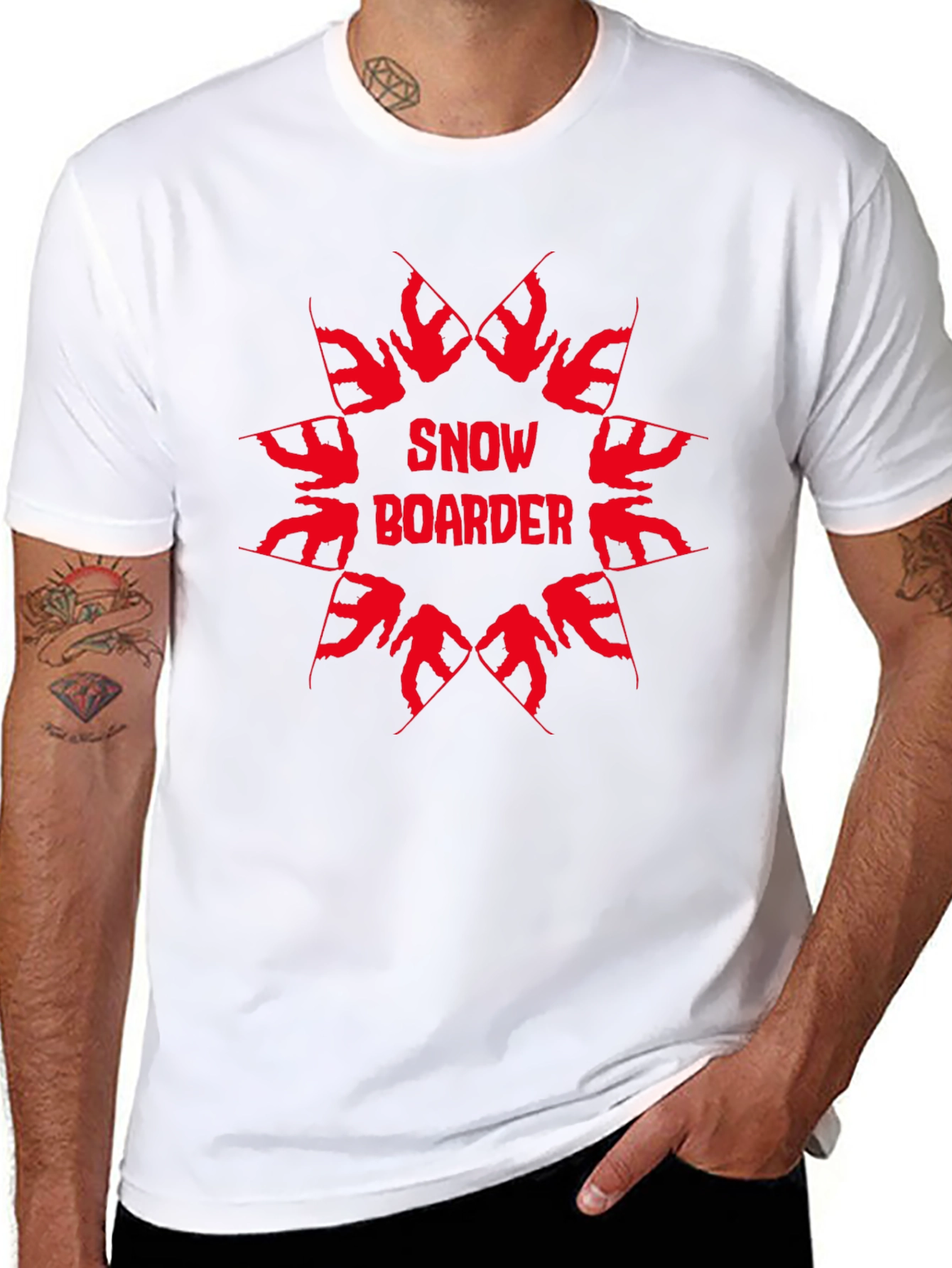 Snowboarder Graphic Tee - Black