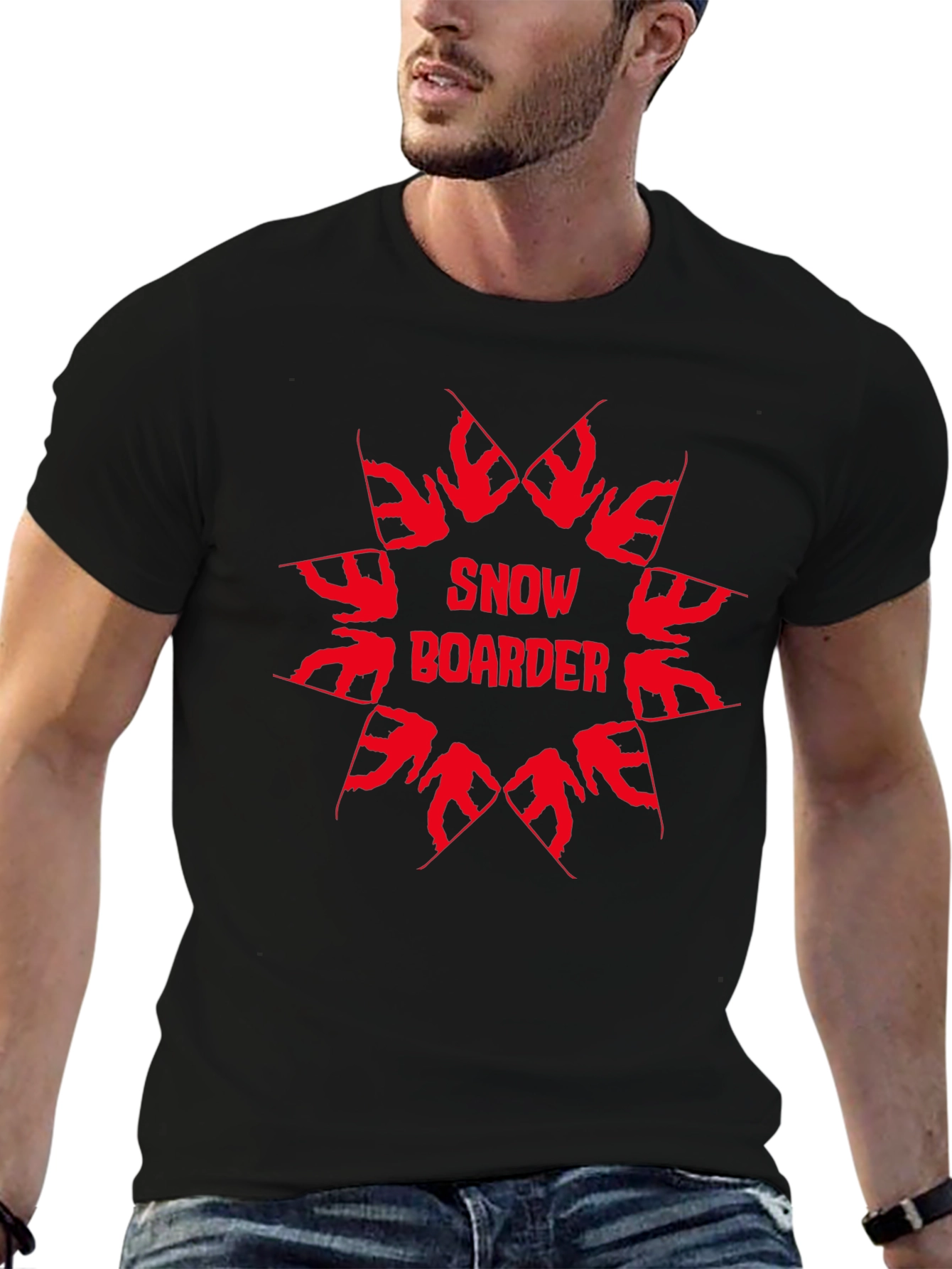 Snowboarder Graphic Tee - Black