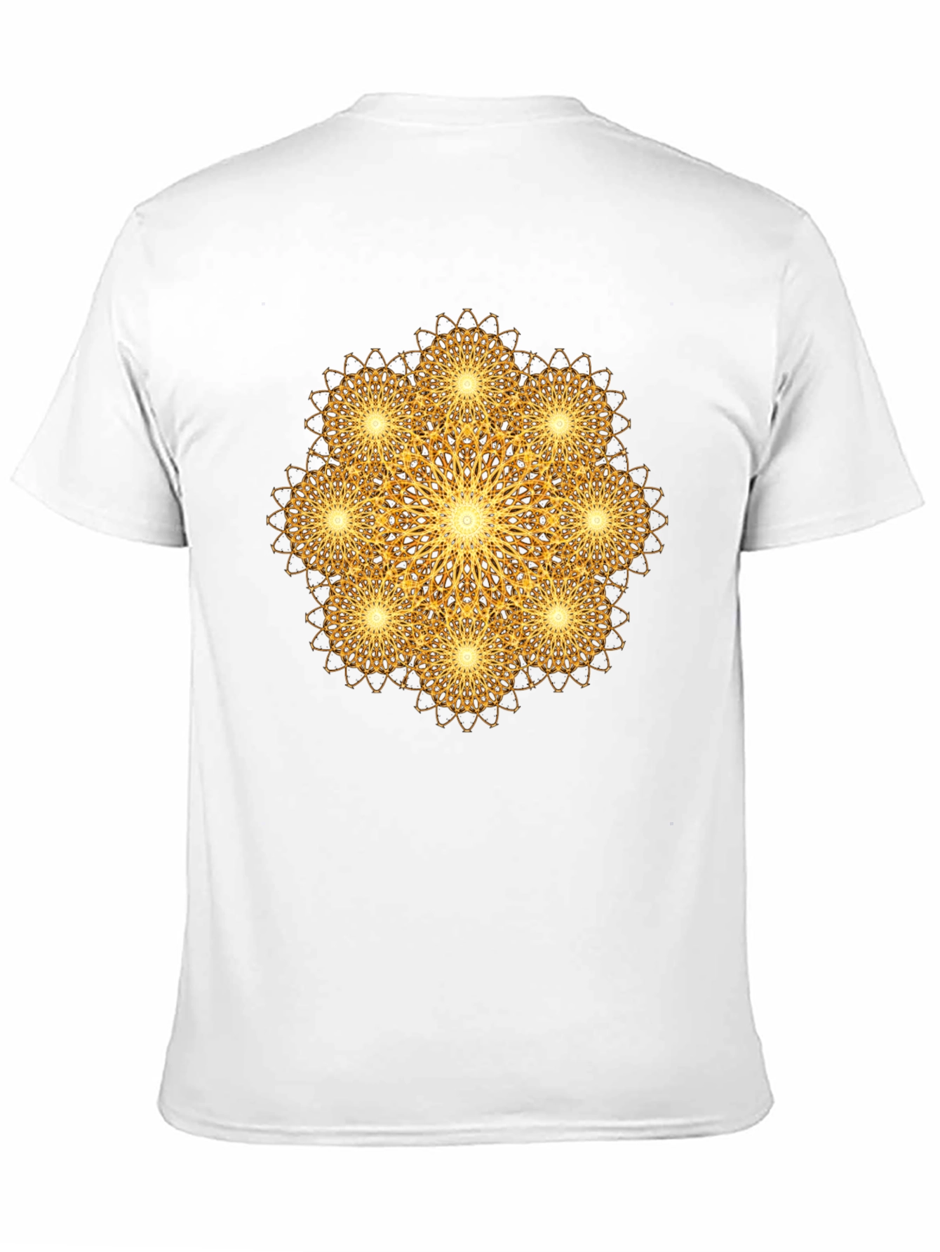 Golden Mandala Graphic Print Black T-Shirt