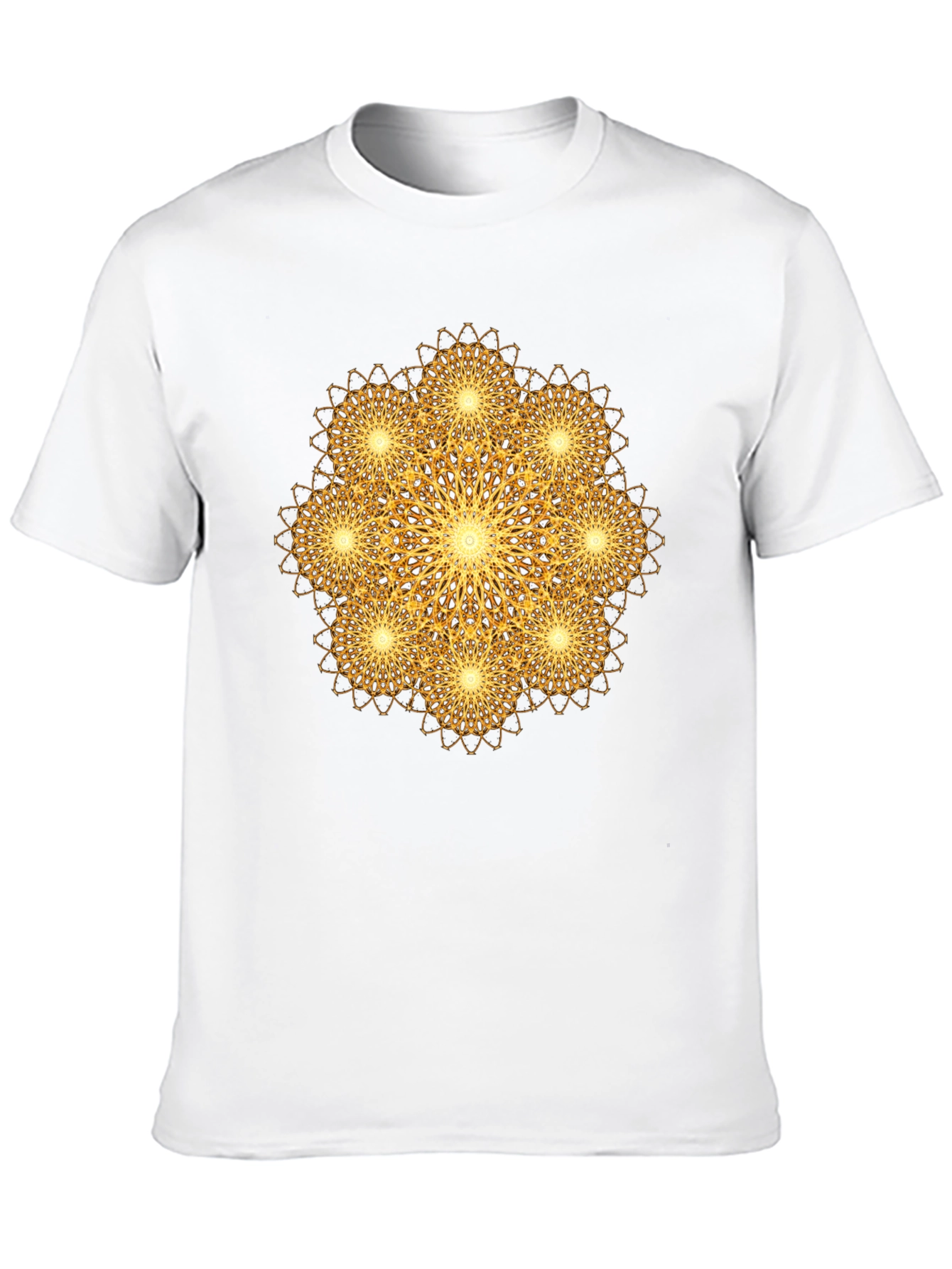 Golden Mandala Graphic Print Black T-Shirt