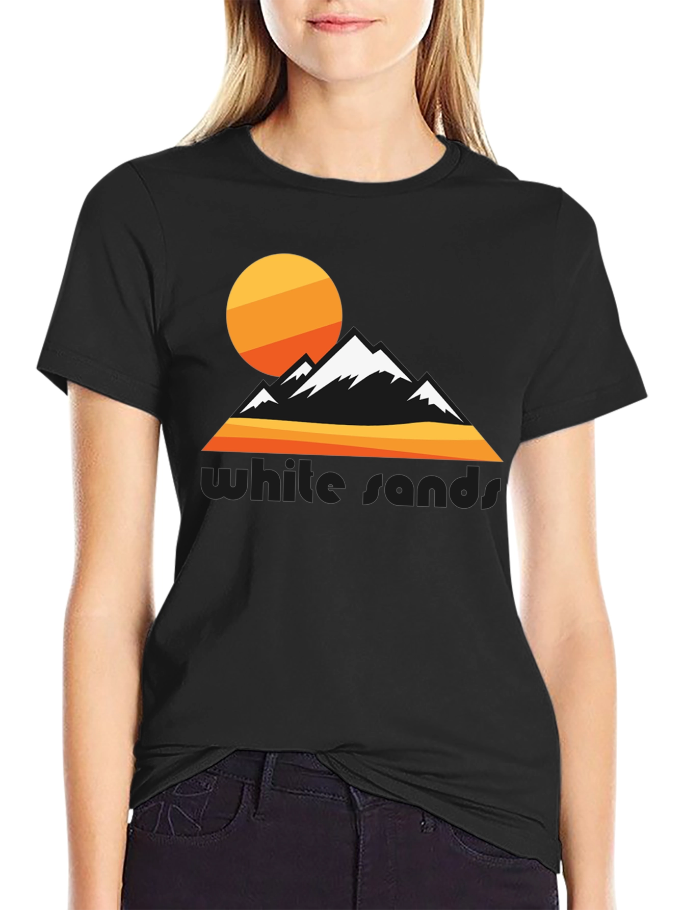 White Sands Graphic Tee - Retro Mountain Design