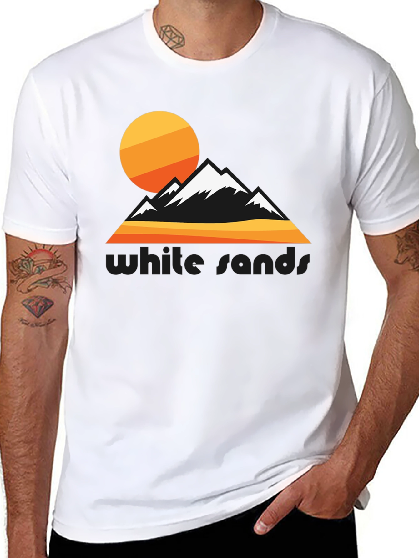 White Sands Graphic Tee - Retro Mountain Design