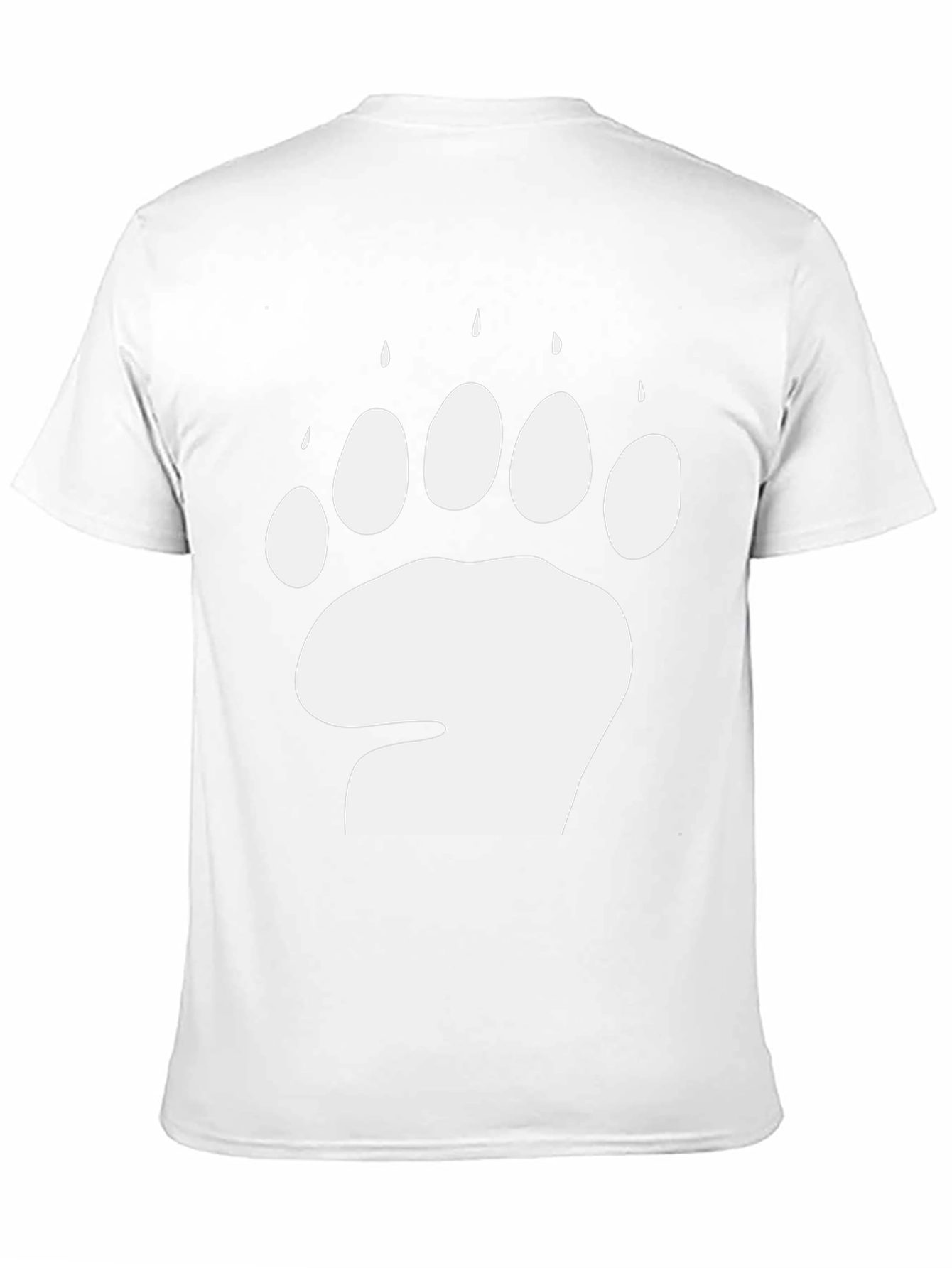 Bear Paw Print T-Shirt - Black Cotton Blend