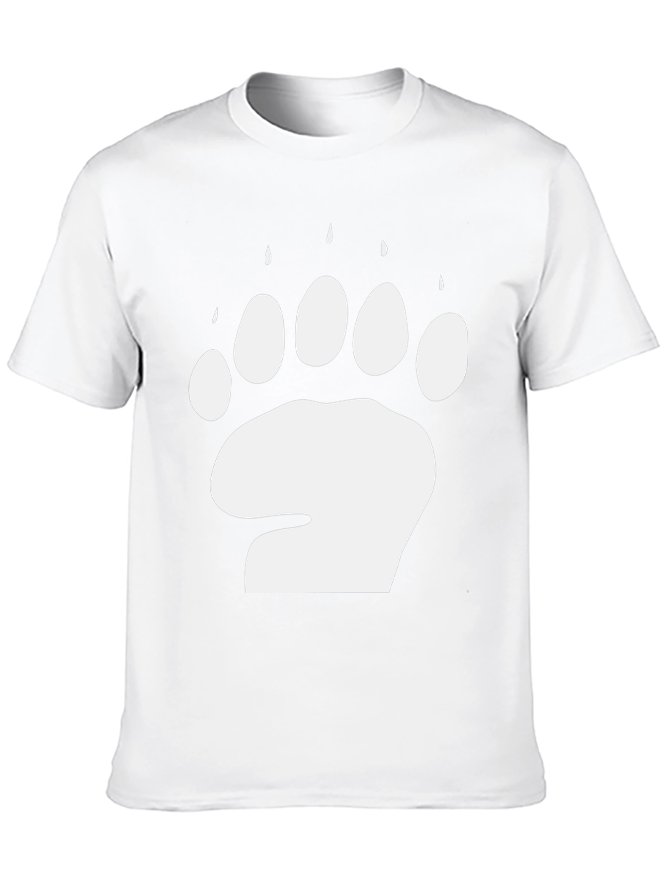 Bear Paw Print T-Shirt - Black Cotton Blend