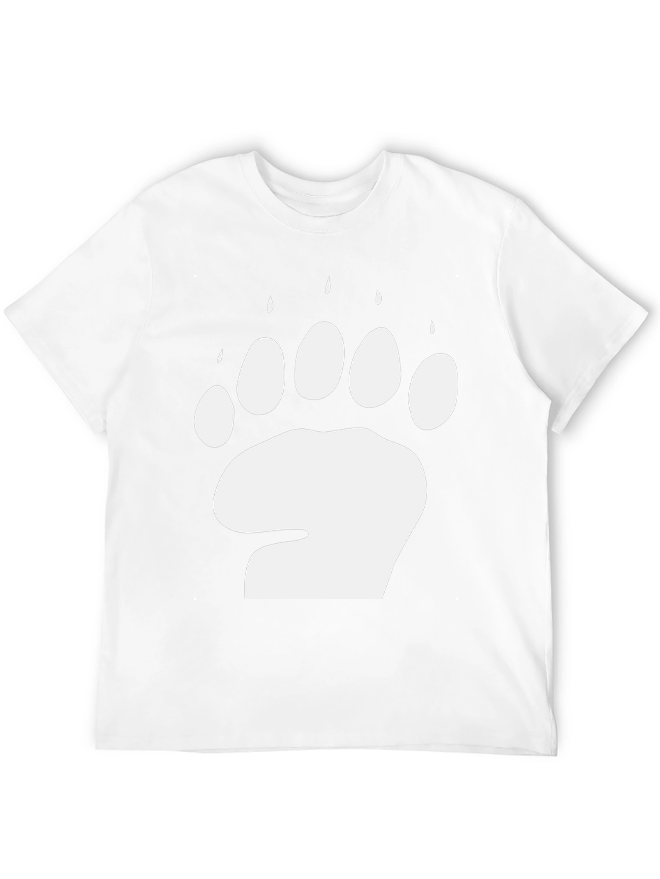 Bear Paw Print T-Shirt - Black Cotton Blend