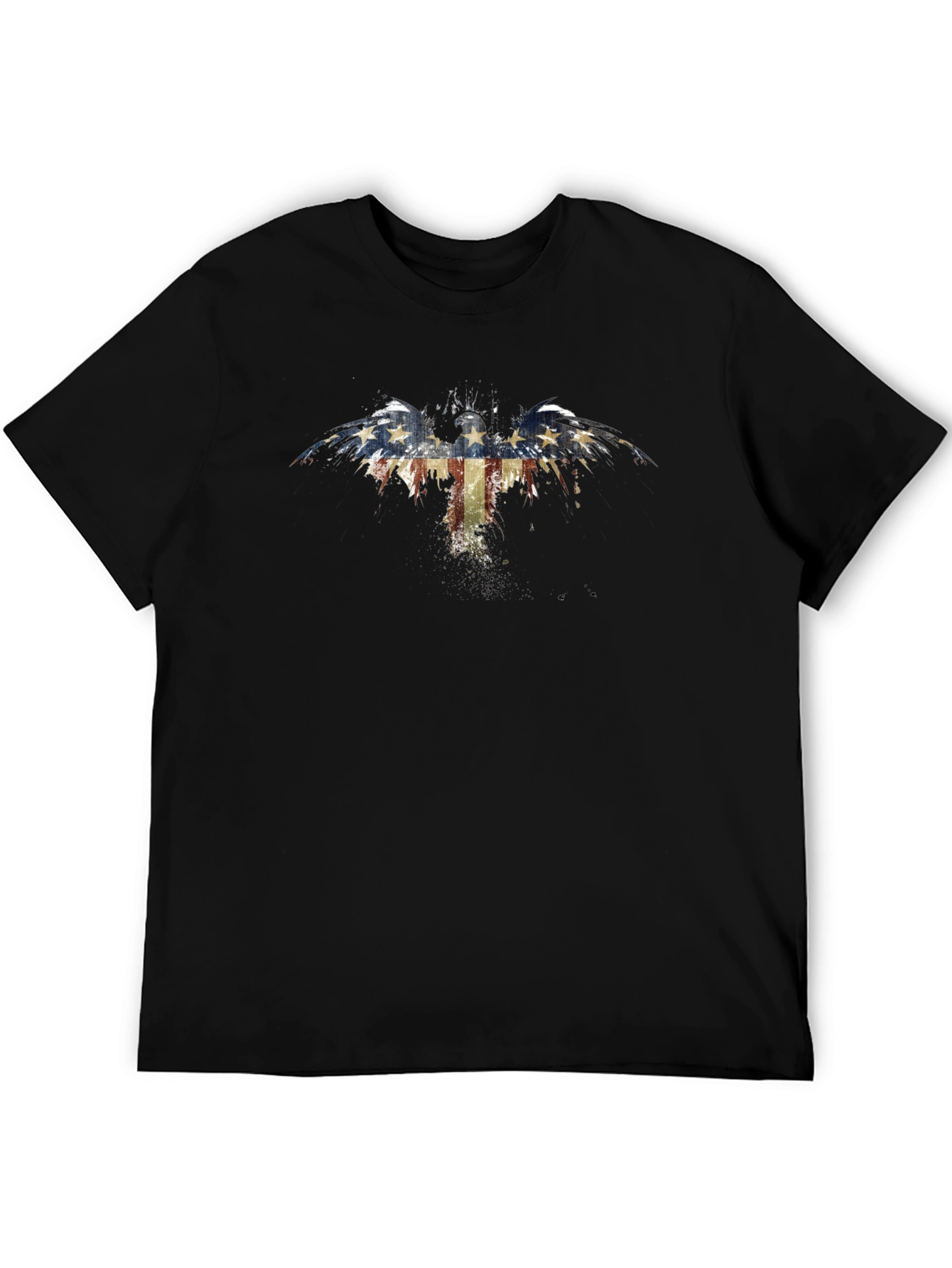 American Flag Eagle Graphic Black T-Shirt