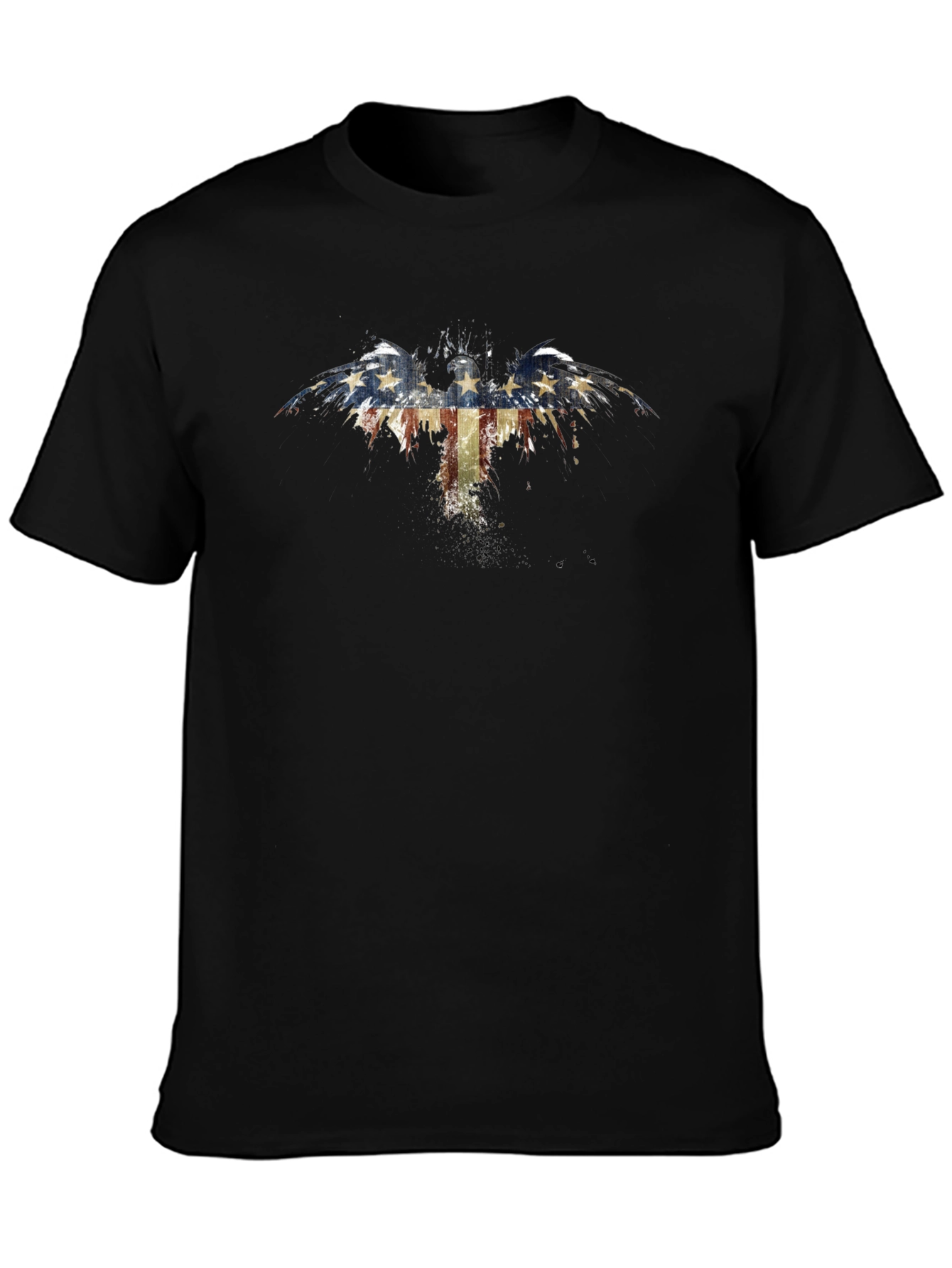 American Flag Eagle Graphic Black T-Shirt