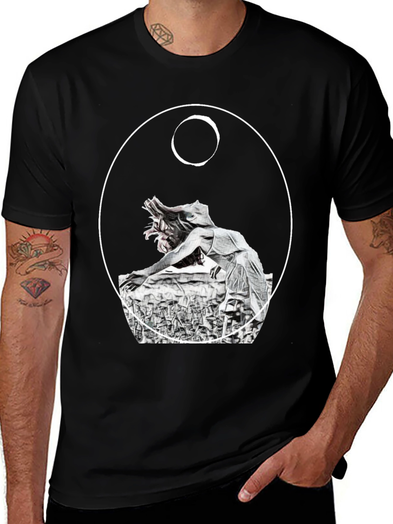 Unique Graphic Tee - Dark Artistic Design