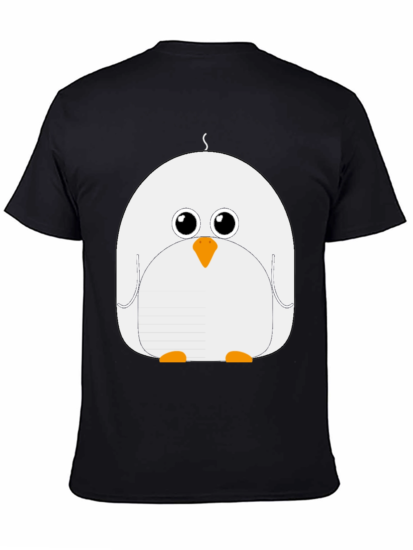 Cute Cartoon Penguin Black T-Shirt