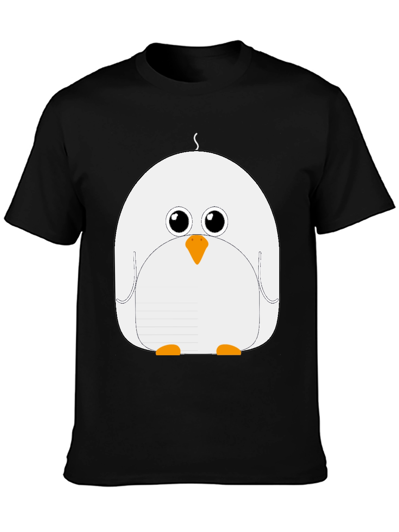 Cute Cartoon Penguin Black T-Shirt